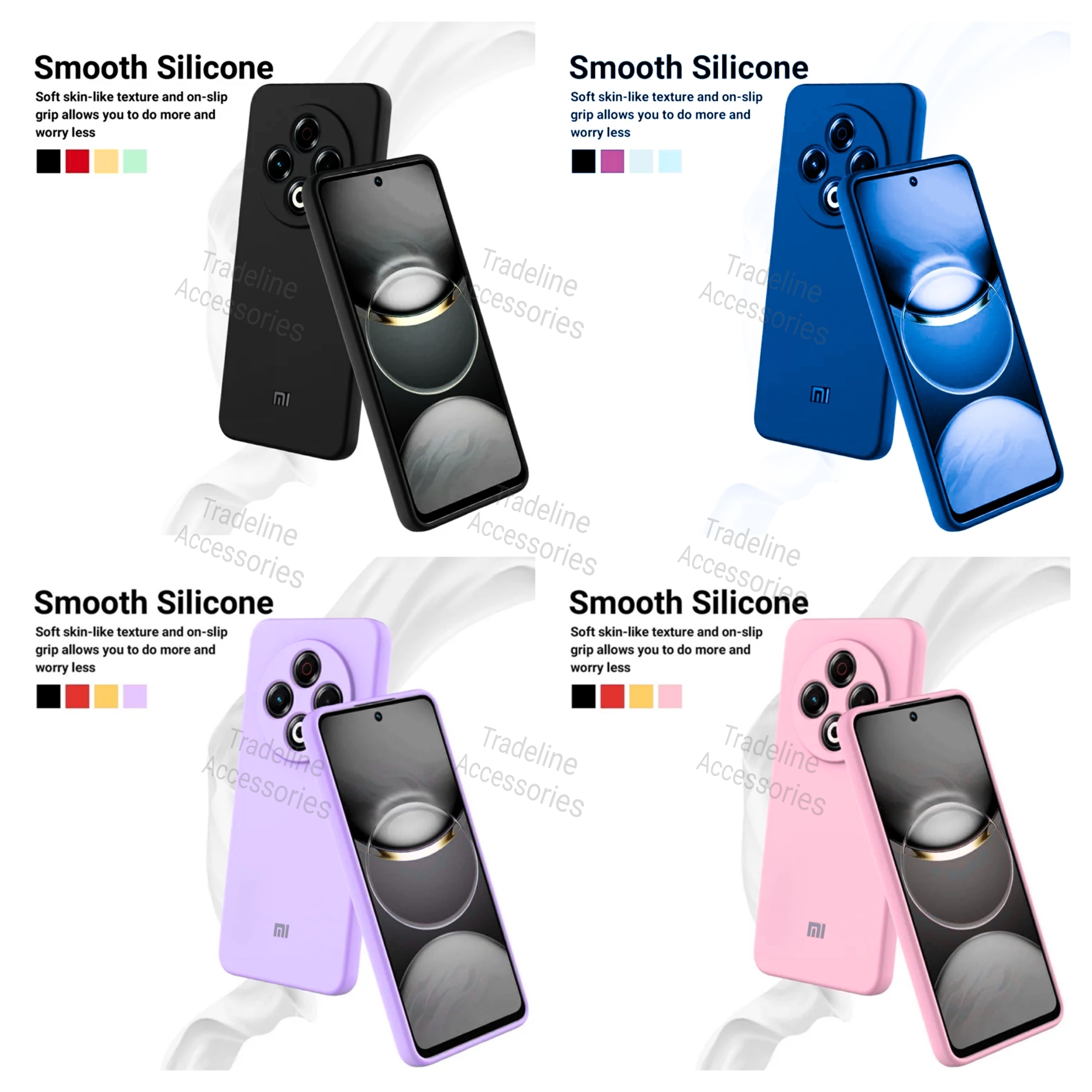 Xiaomi Redmi 14c 4G / Redmi 14R 5G /Poco C75 4G/5G Original Liquid Silicone Phone Case/Cover available in Black ,Blue, Light Purple (Lilac) & Pink