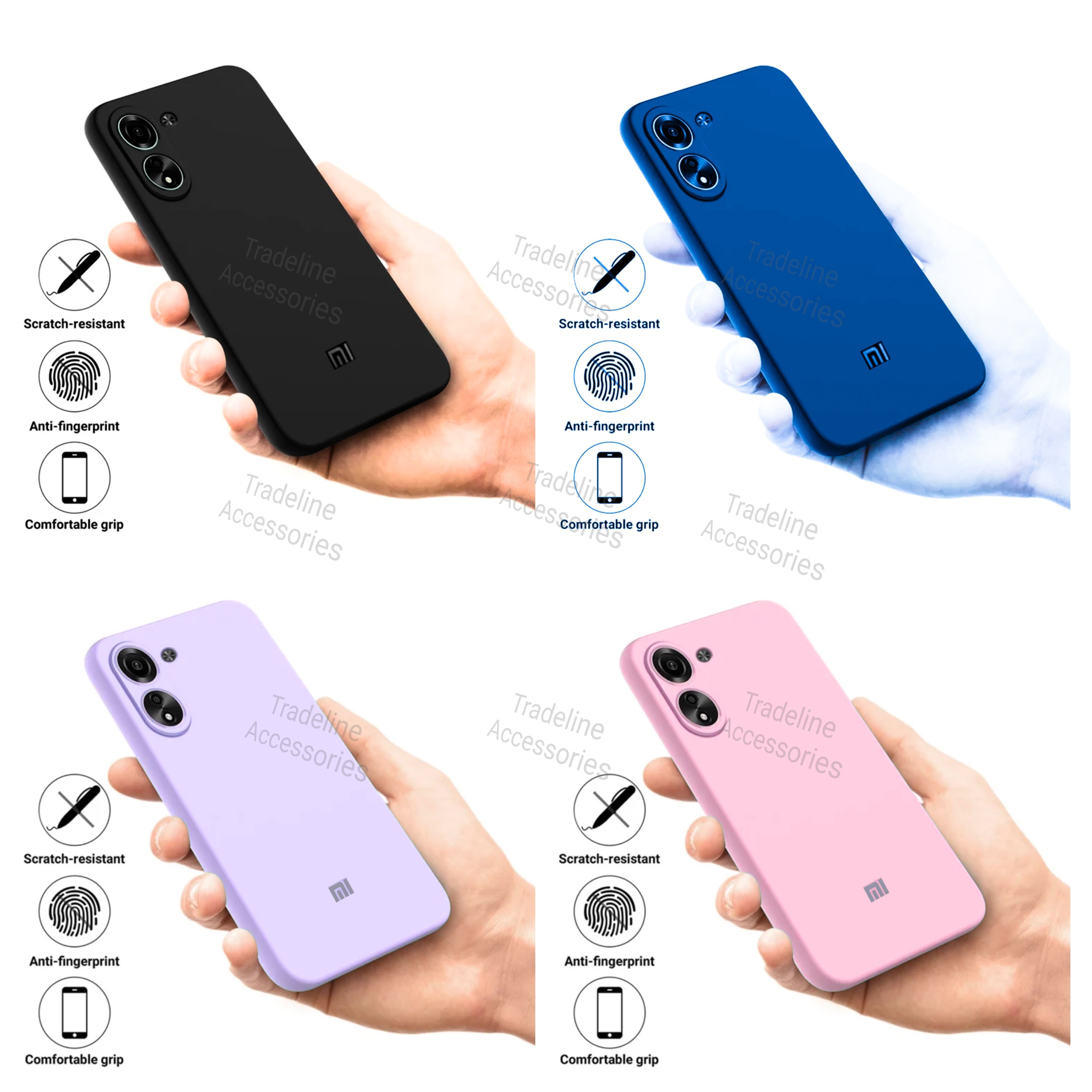 Xiaomi Redmi 13c 4G / Poco C65 4G Original Liquid Silicone Phone Case/Cover available in Black, Blue, Light Purple (Lilac) & Pink