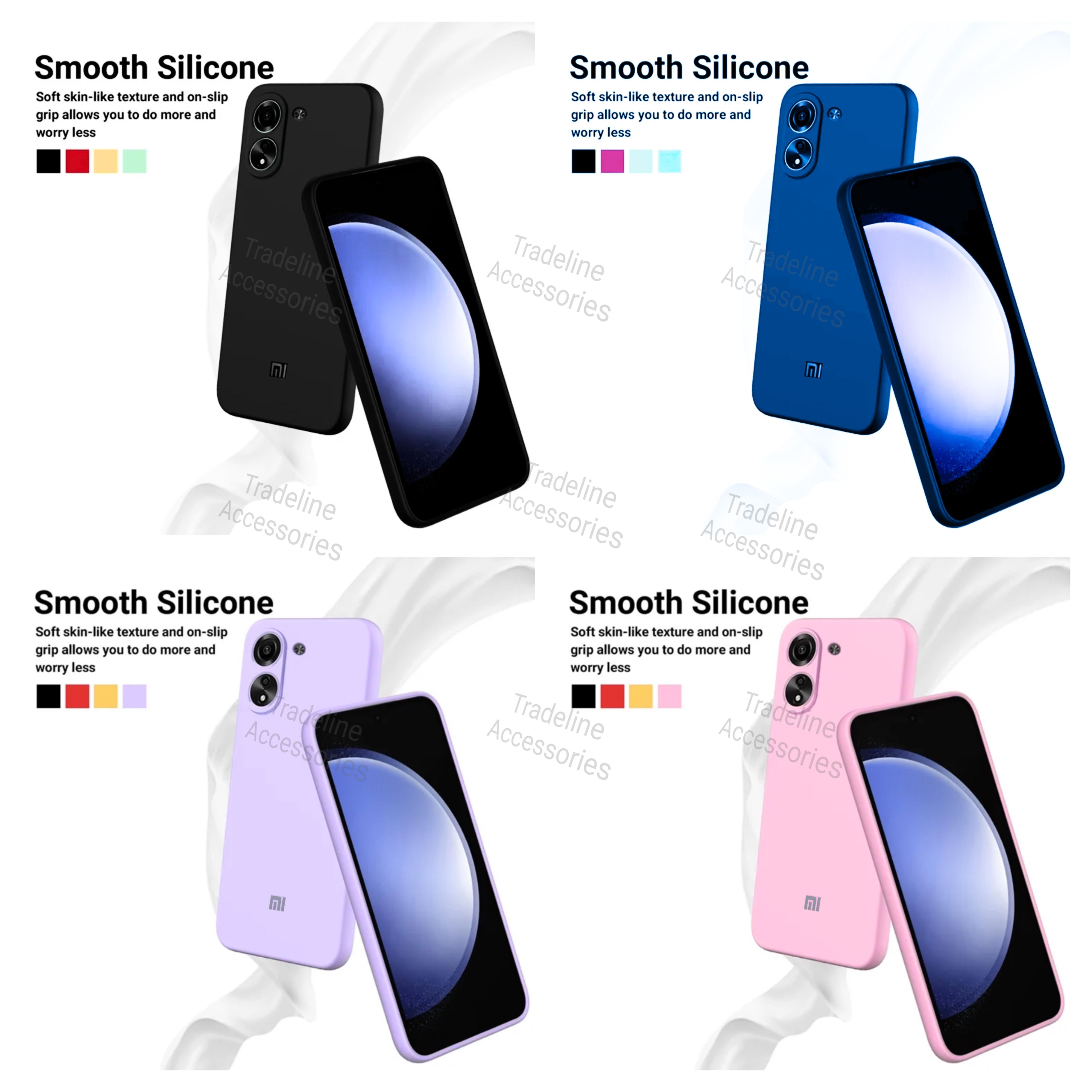 Xiaomi Redmi 13c 4G / Poco C65 4G Original Liquid Silicone Phone Case/Cover available in Black, Blue, Light Purple (Lilac) & Pink
