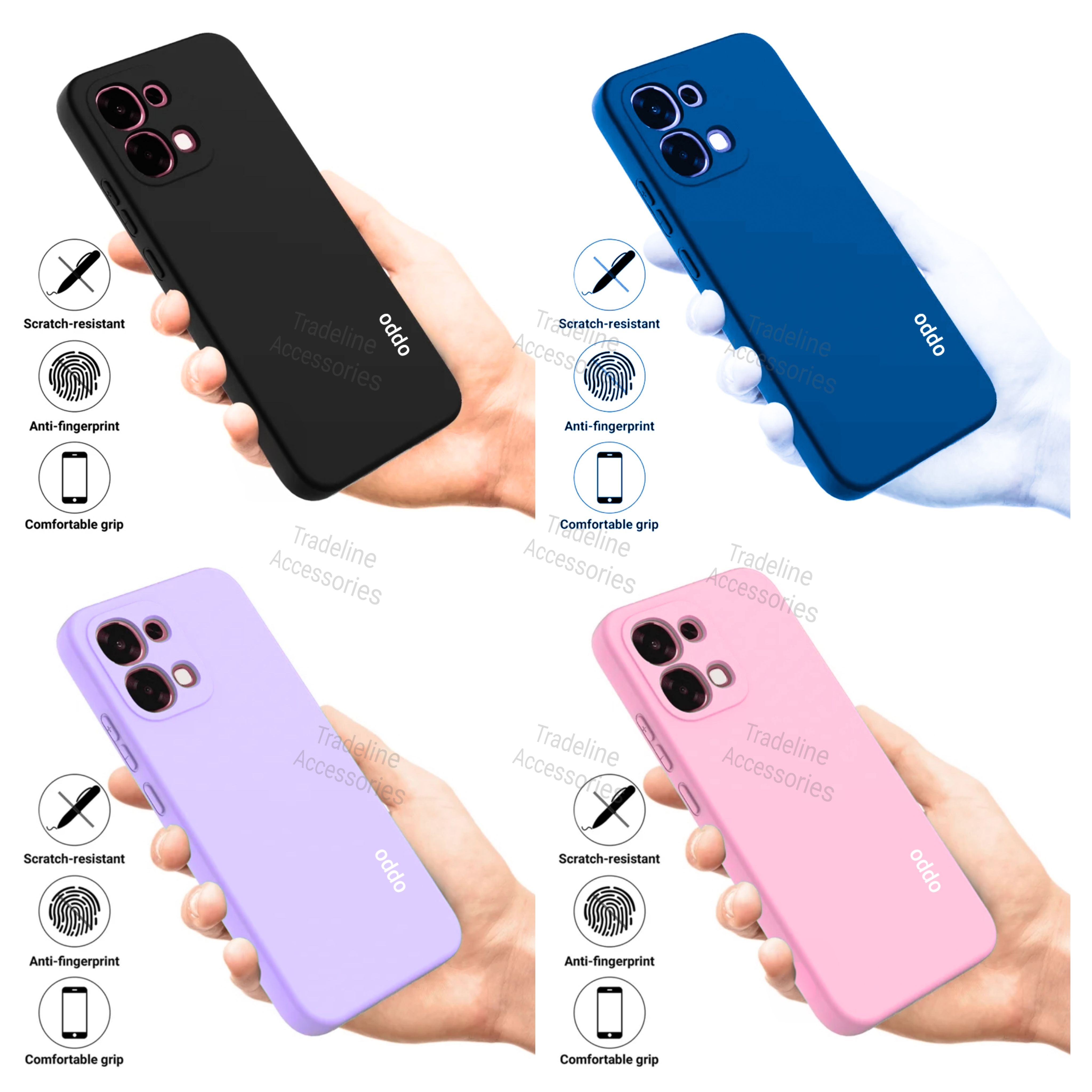 Oppo A6 Pro /Oppo F31 5G Original Liquid Silicone Phone Case/Cover available in Black, Blue, Light Purple (Lilac) &Pink