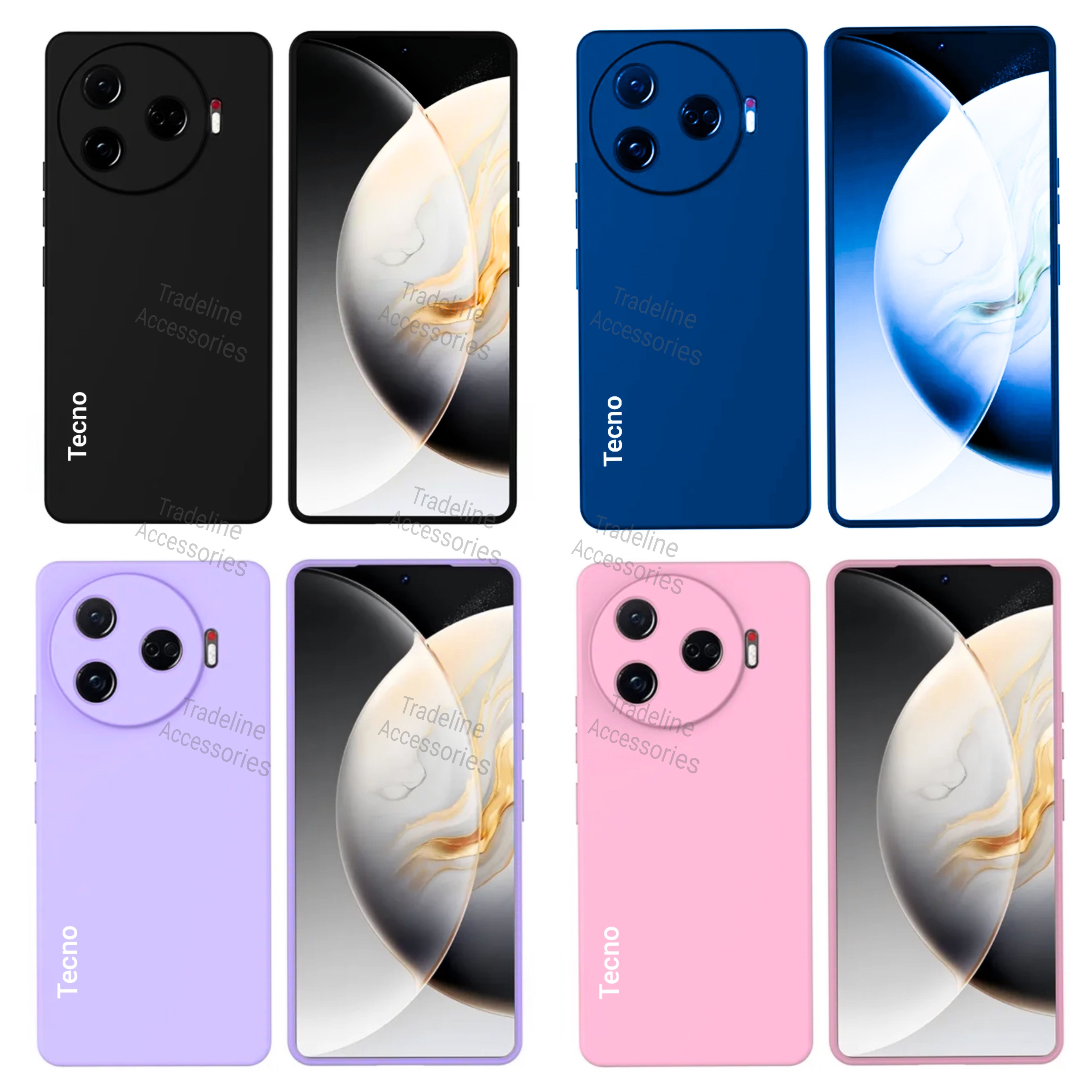 Tecno Camon 30 Pro 5G Original Liquid Silicone Phone Case/Cover available in Black, Blue, Light Purple (lilac) &Pink