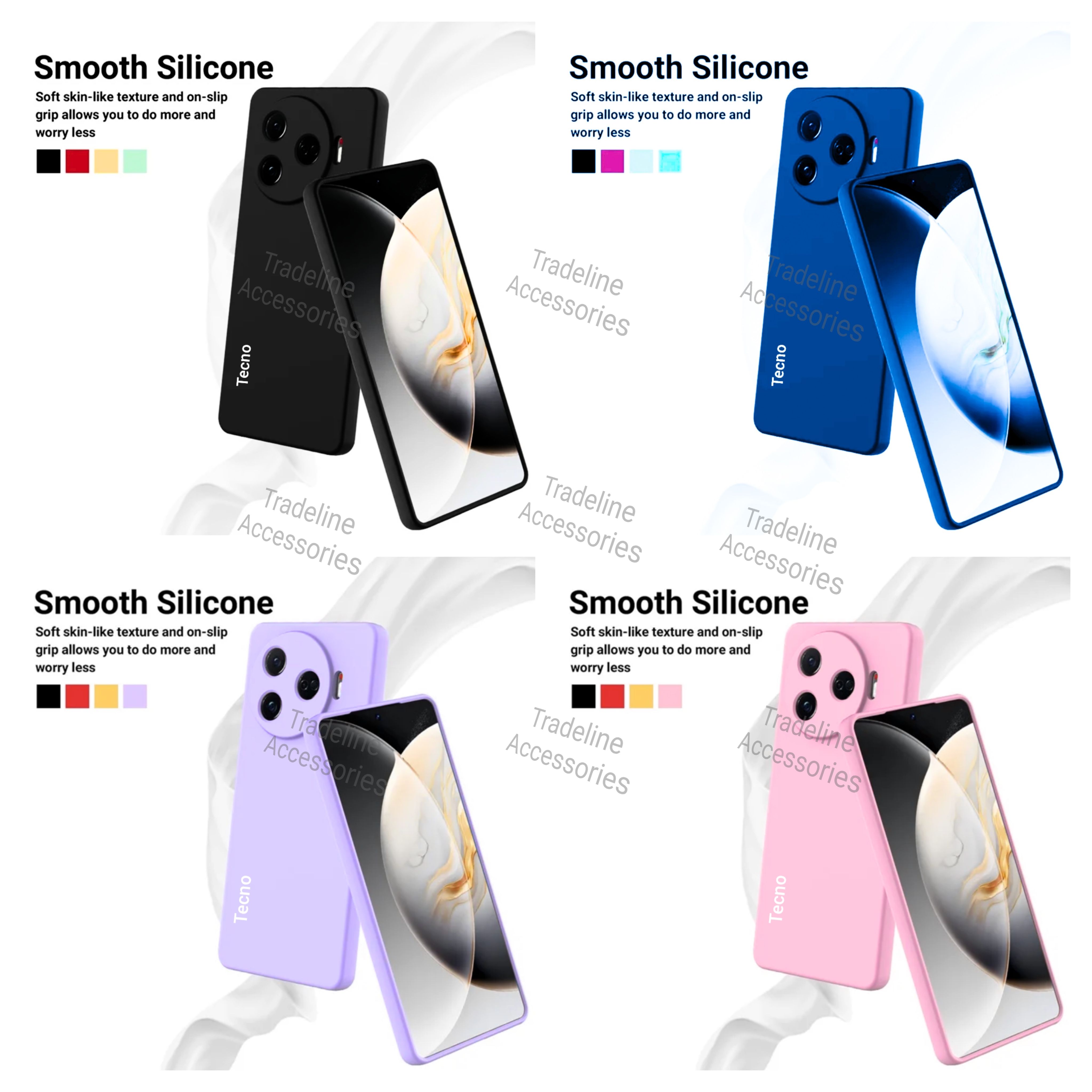 Tecno Camon 30 Pro 5G Original Liquid Silicone Phone Case/Cover available in Black, Blue, Light Purple (lilac) &Pink