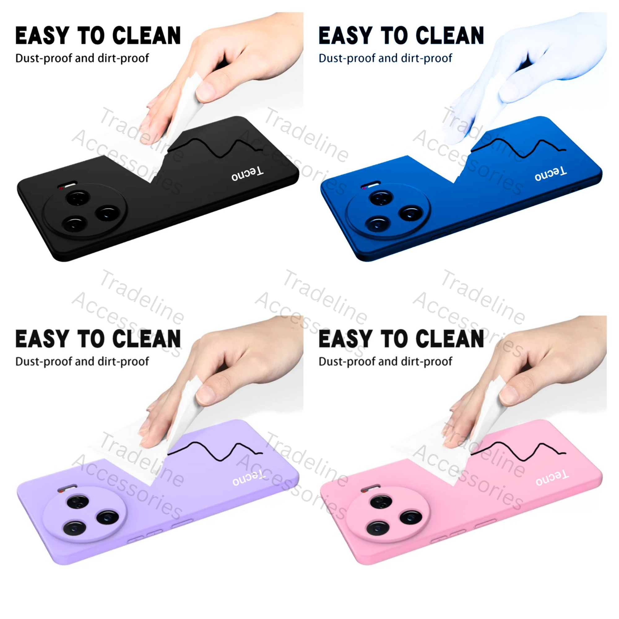 Tecno Camon 30 Pro 5G Original Liquid Silicone Phone Case/Cover available in Black, Blue, Light Purple (lilac) &Pink