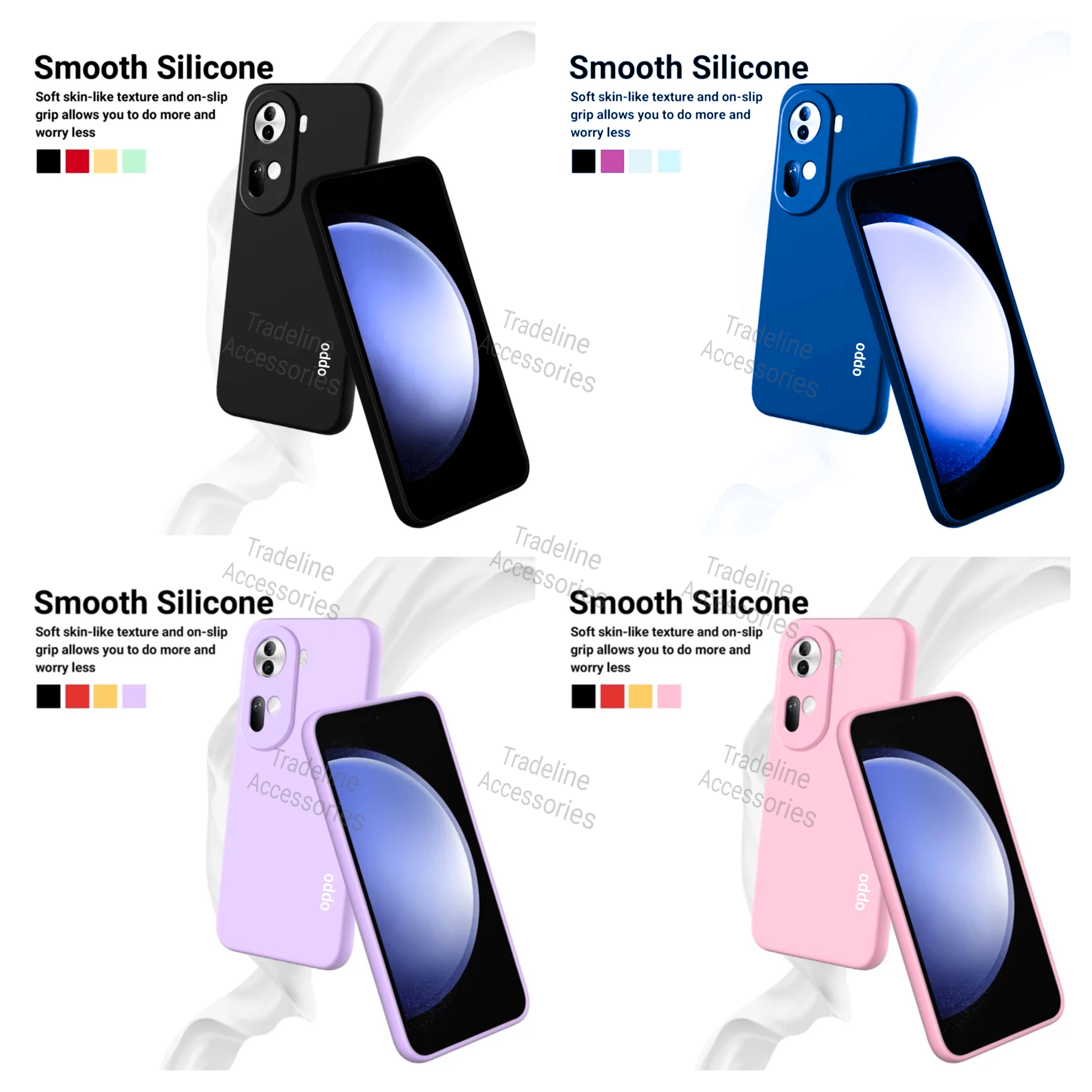 Oppo Reno 11 5G Original Liquid Silicone Phone Case/Cover available in Black, Blue, Light Purple (Lilac) & Pink