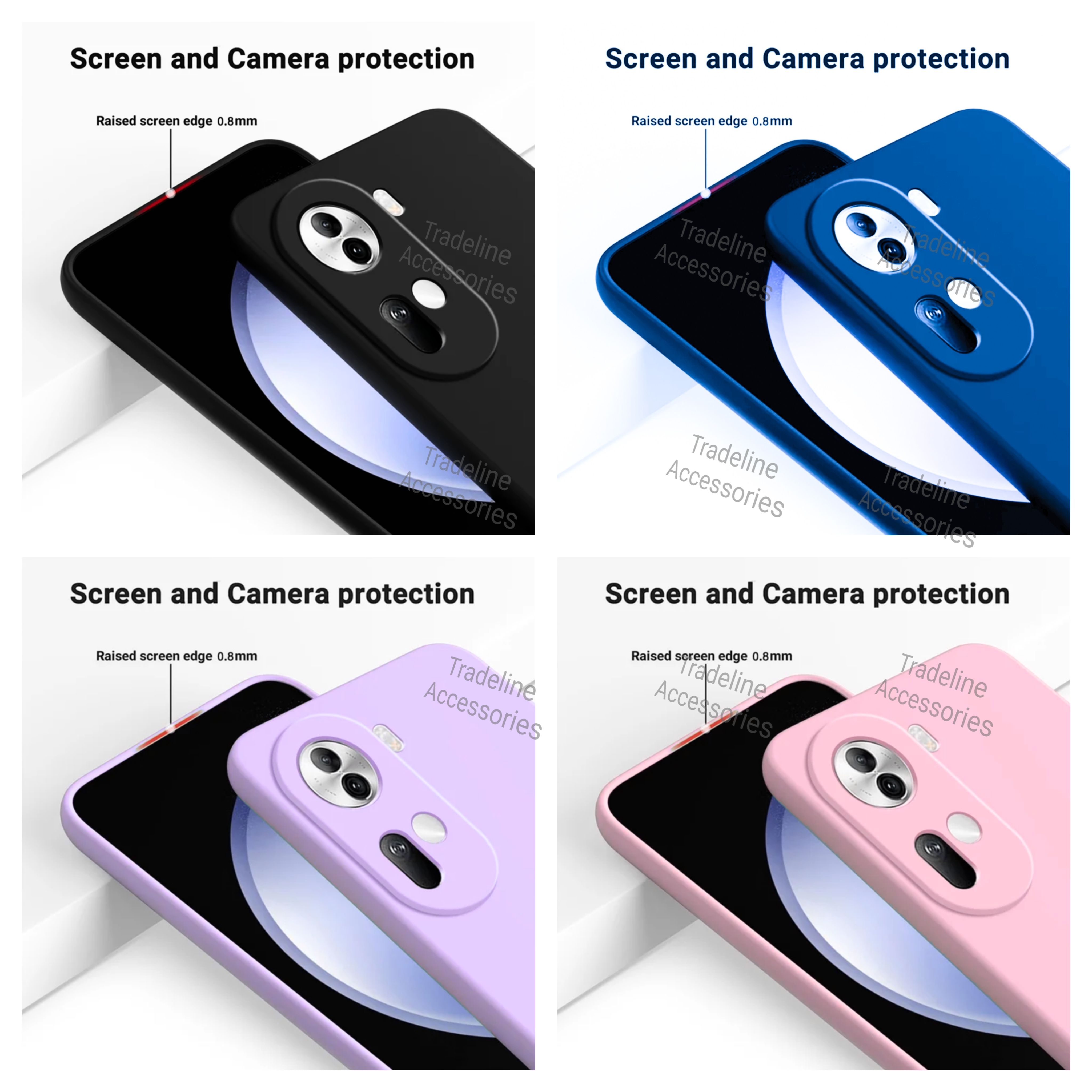 Oppo Reno 11 5G Original Liquid Silicone Phone Case/Cover available in Black, Blue, Light Purple (Lilac) & Pink