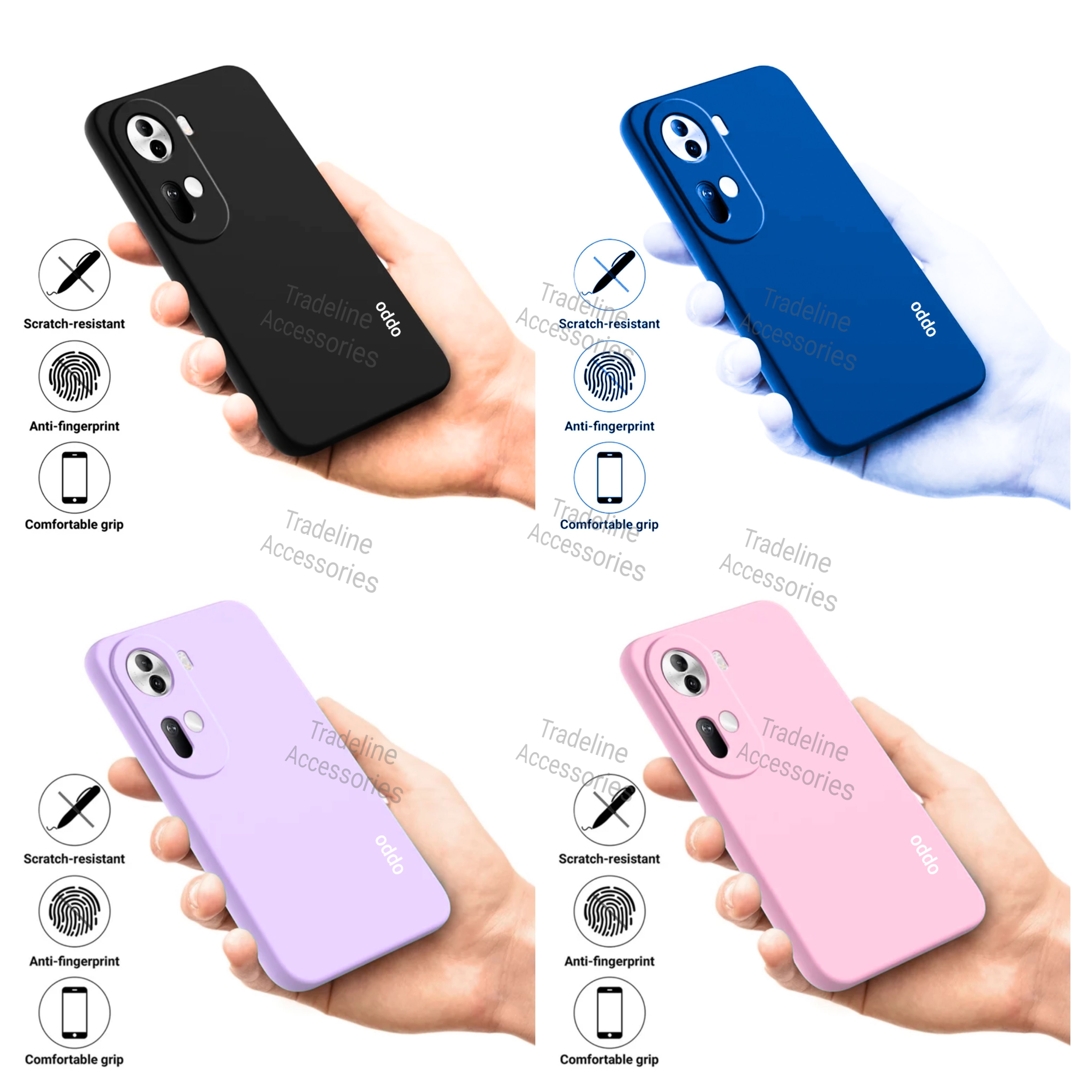 Oppo Reno 11 5G Original Liquid Silicone Phone Case/Cover available in Black, Blue, Light Purple (Lilac) & Pink