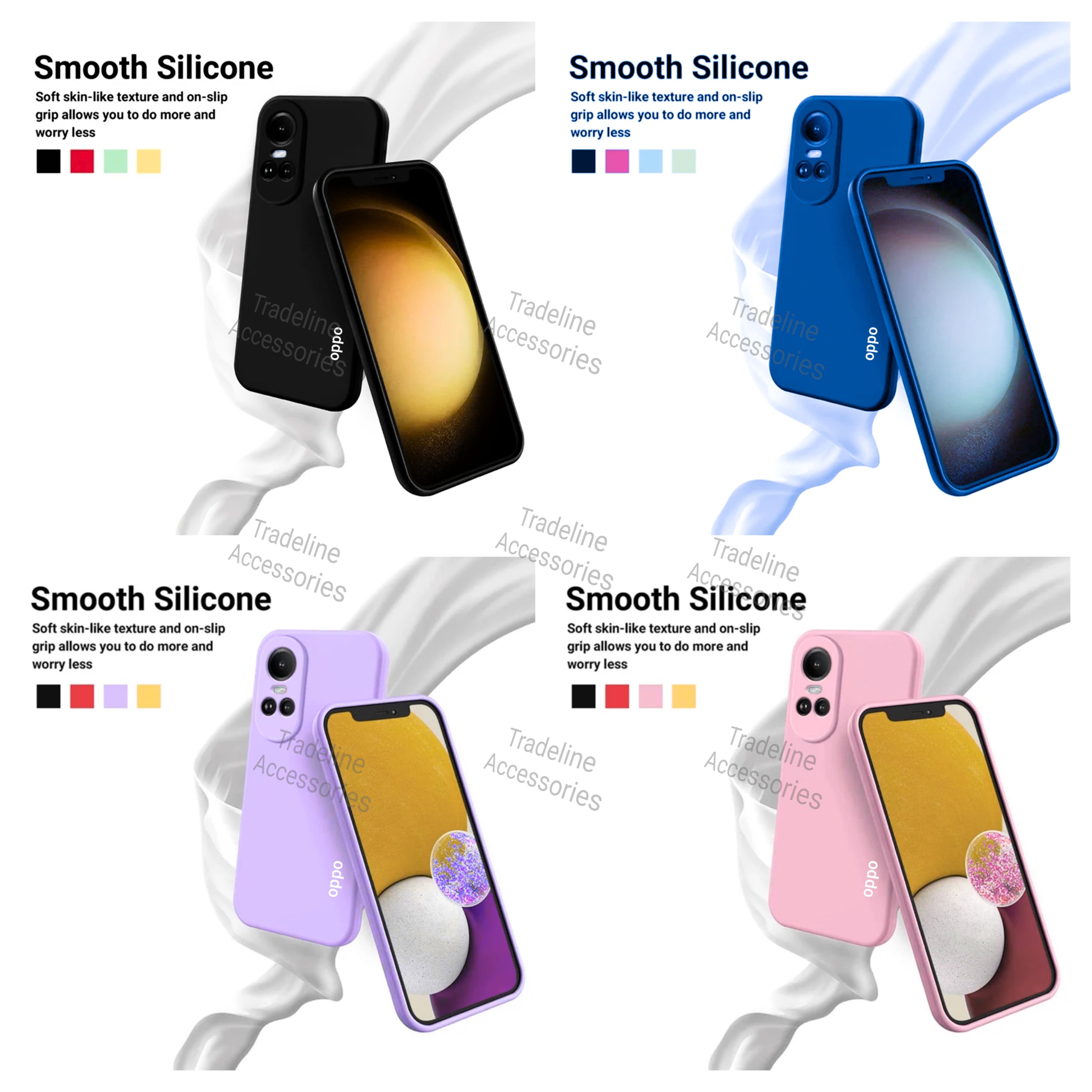 Oppo Reno 10 5G/ Reno 10 Pro 5G Original Liquid Silicone Phone Case/Cover available in Black, Blue, Light Purple (Lilac) & Pink
