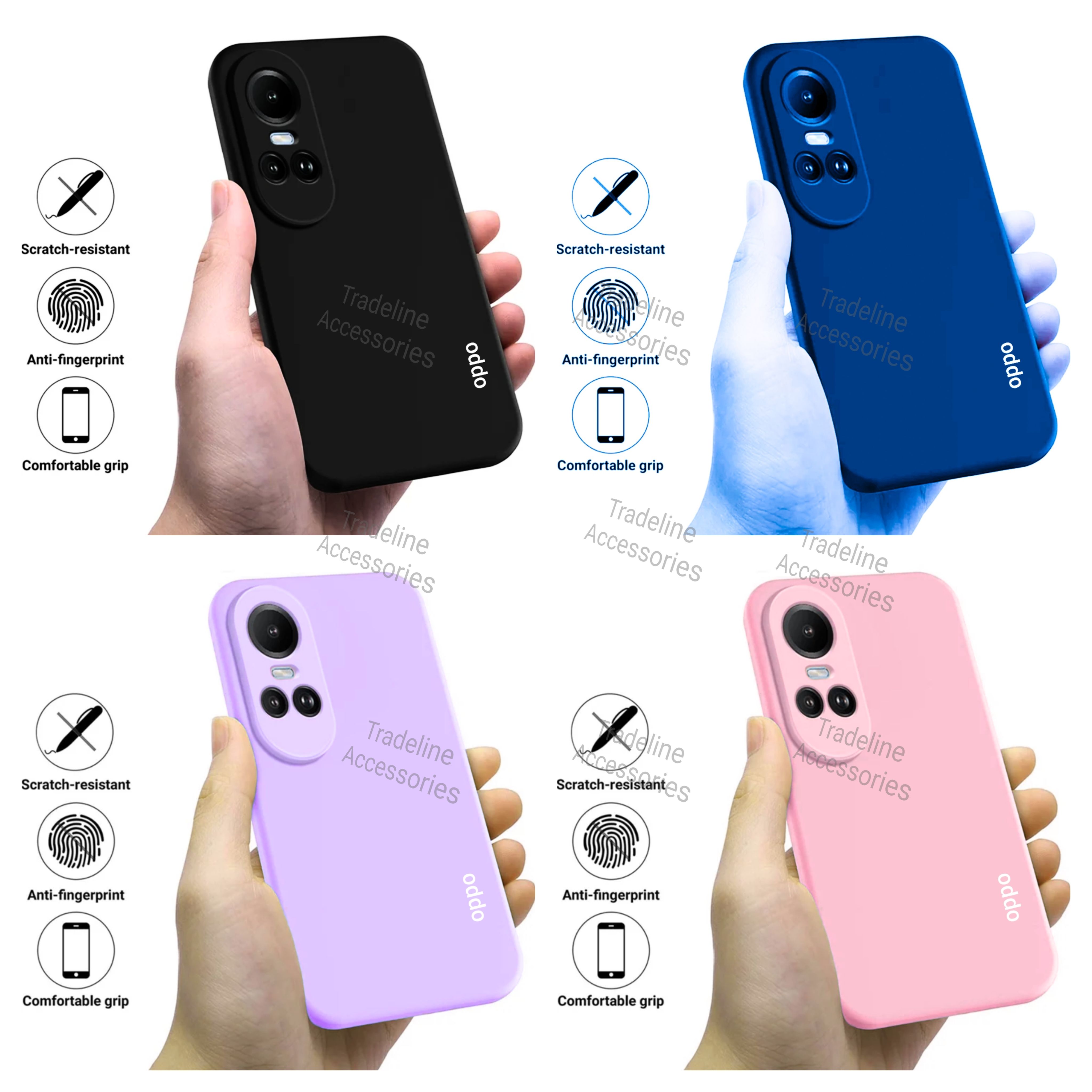 Oppo Reno 10 5G/ Reno 10 Pro 5G Original Liquid Silicone Phone Case/Cover available in Black, Blue, Light Purple (Lilac) & Pink