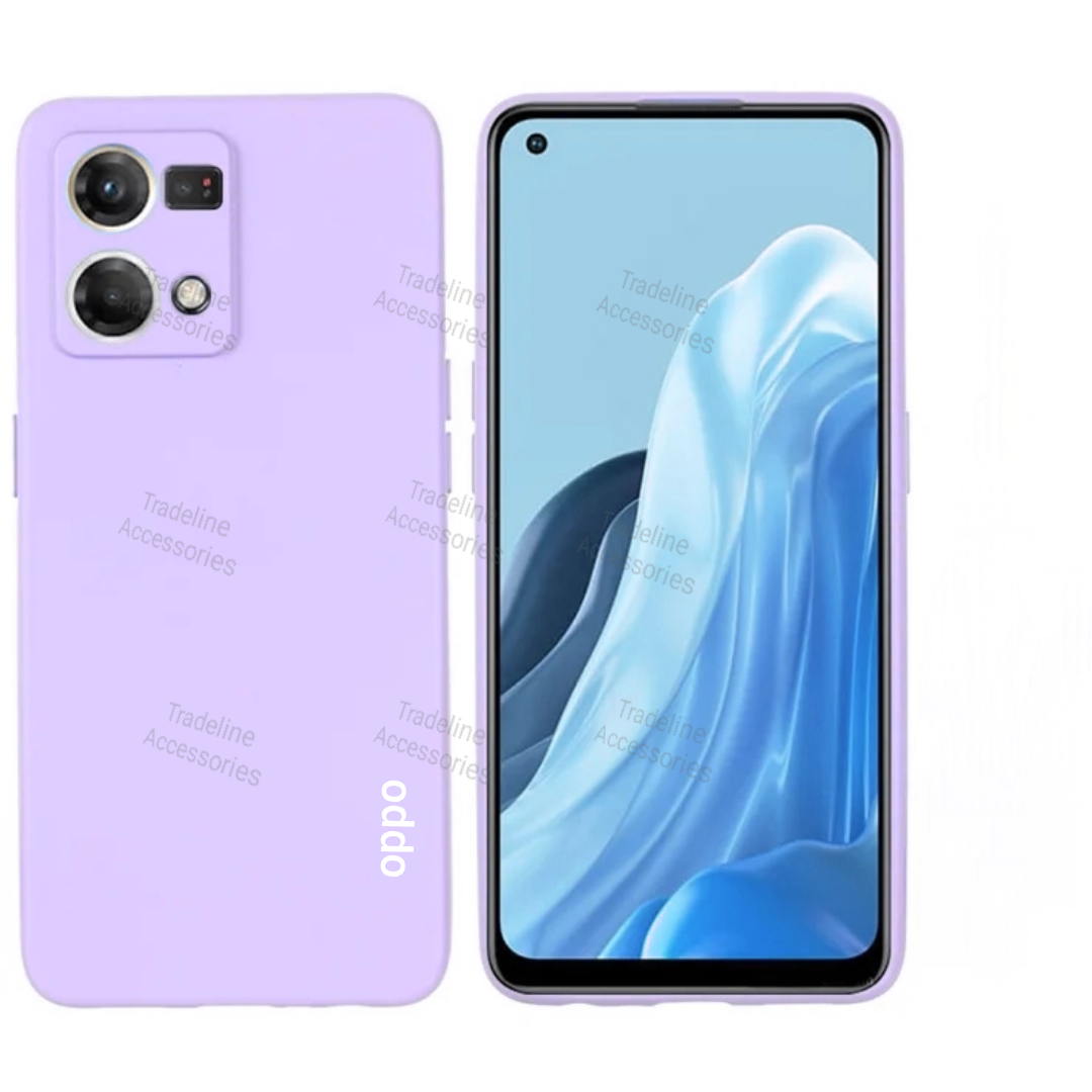 Oppo Reno 7 4G/ Reno 8 4G Original Liquid Silicone Phone Case/Cover available in Black, Blue, Light Purple (Lilac) & Pink
