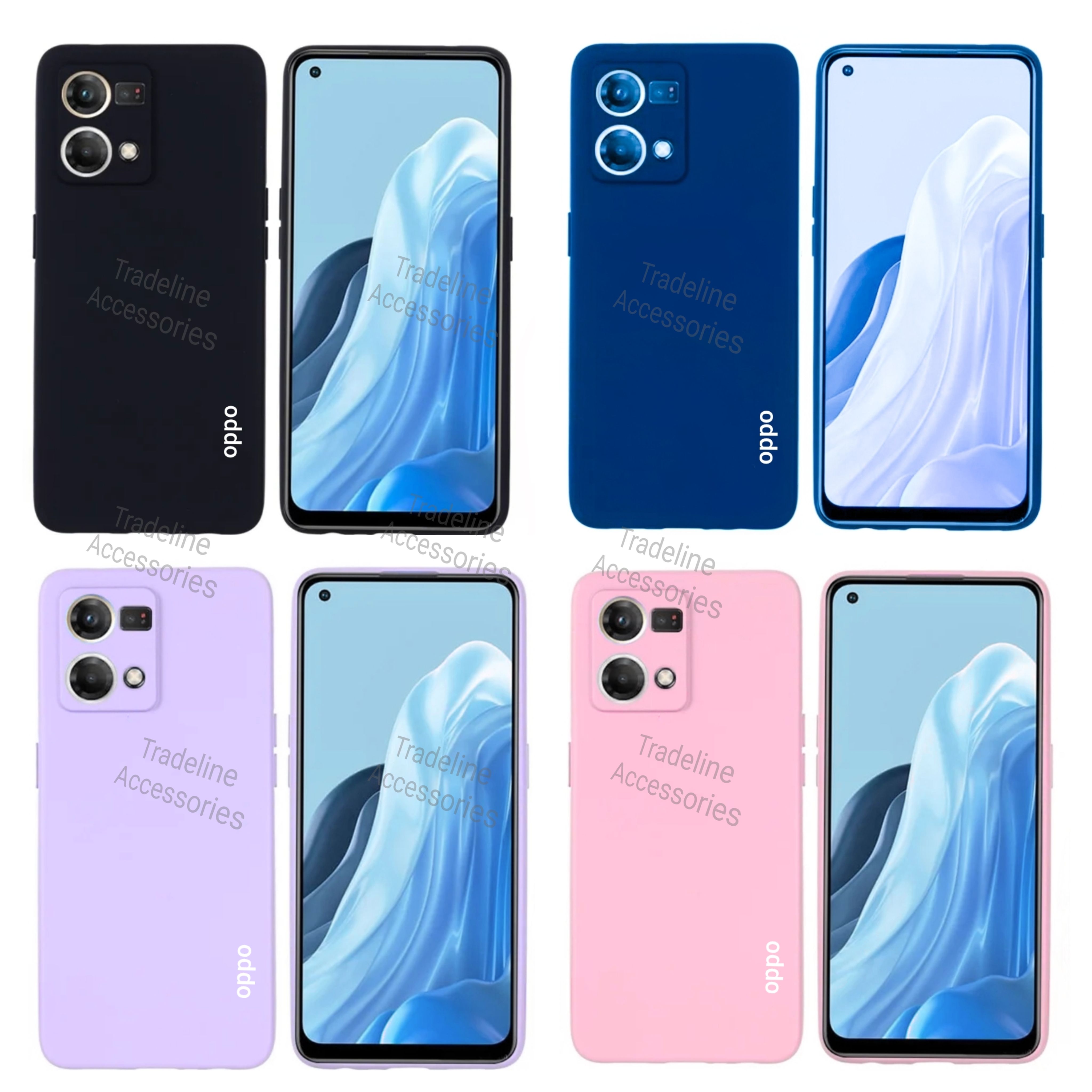 Oppo Reno 7 4G/ Reno 8 4G Original Liquid Silicone Phone Case/Cover available in Black, Blue, Light Purple (Lilac) & Pink