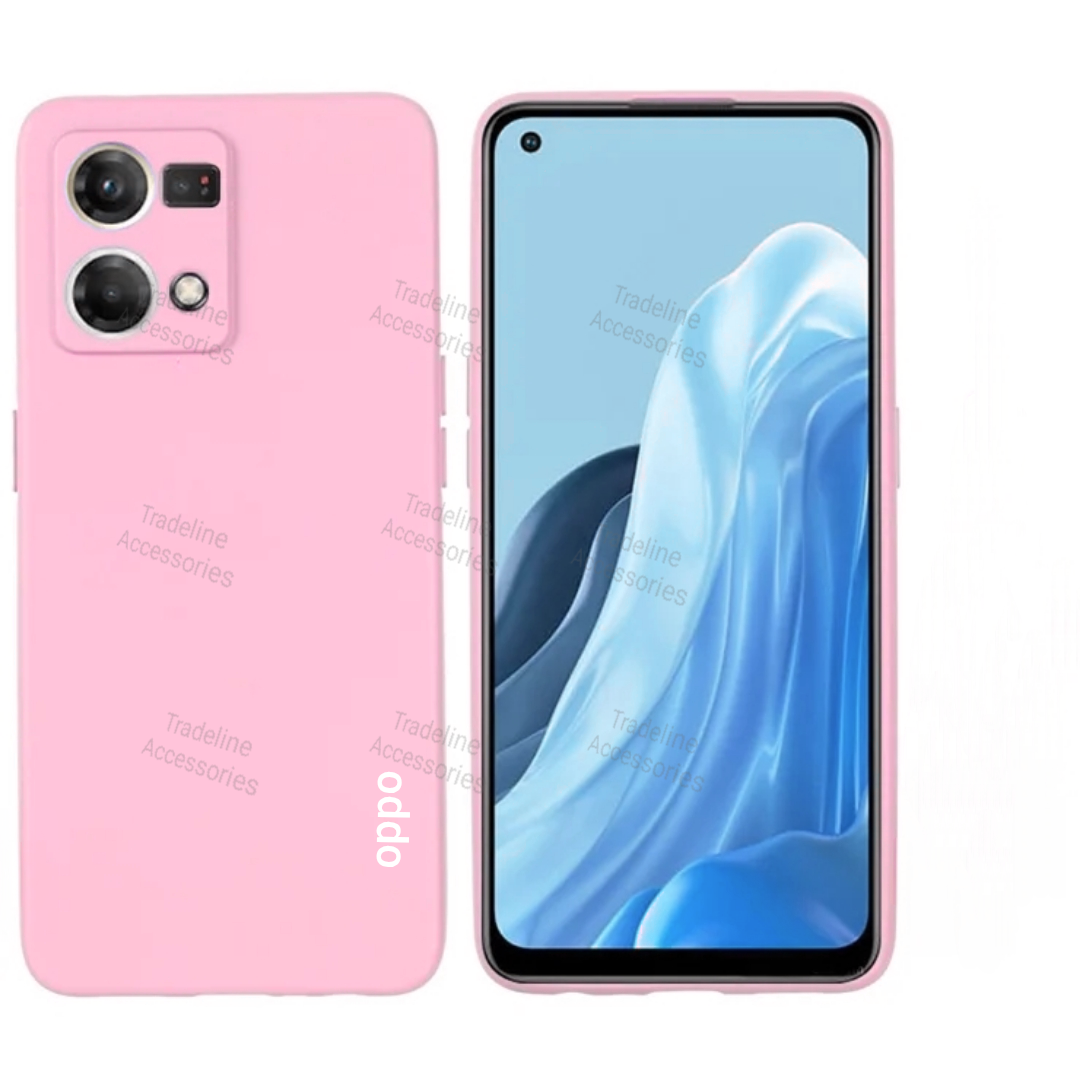 Oppo Reno 7 4G/ Reno 8 4G Original Liquid Silicone Phone Case/Cover available in Black, Blue, Light Purple (Lilac) & Pink