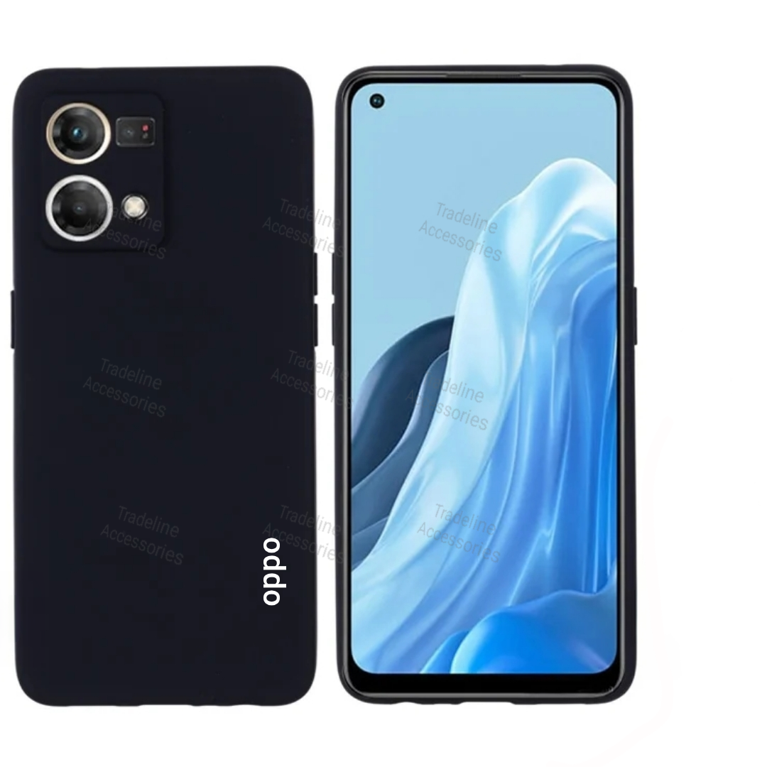 Oppo Reno 7 4G/ Reno 8 4G Original Liquid Silicone Phone Case/Cover available in Black, Blue, Light Purple (Lilac) & Pink