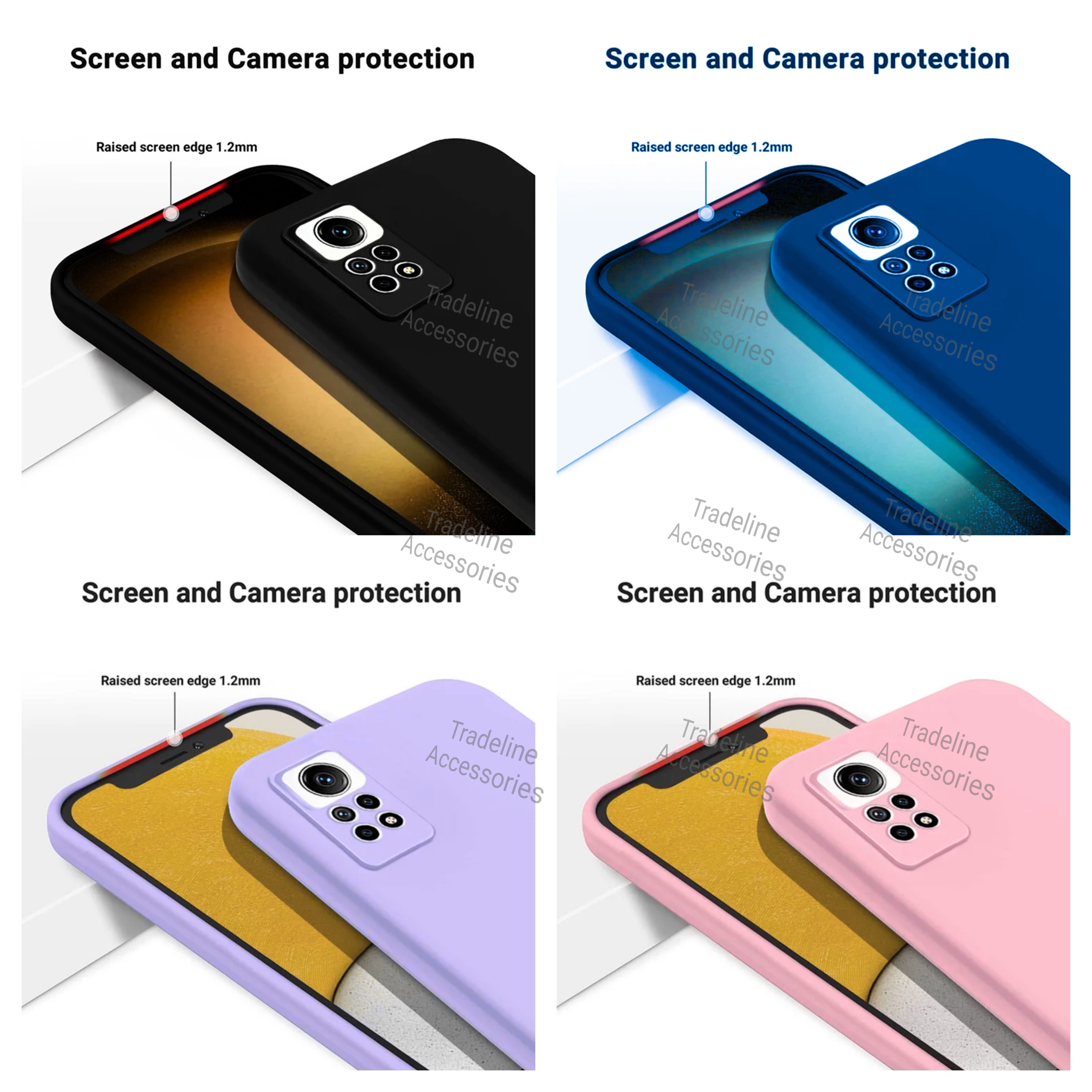 Xiaomi Redmi Note 12 Pro 4G /11 Pro 4G/5G Original Liquid Silicone Phone Case/Cover available in Black, Blue, Light Purple (Lilac) & Pink