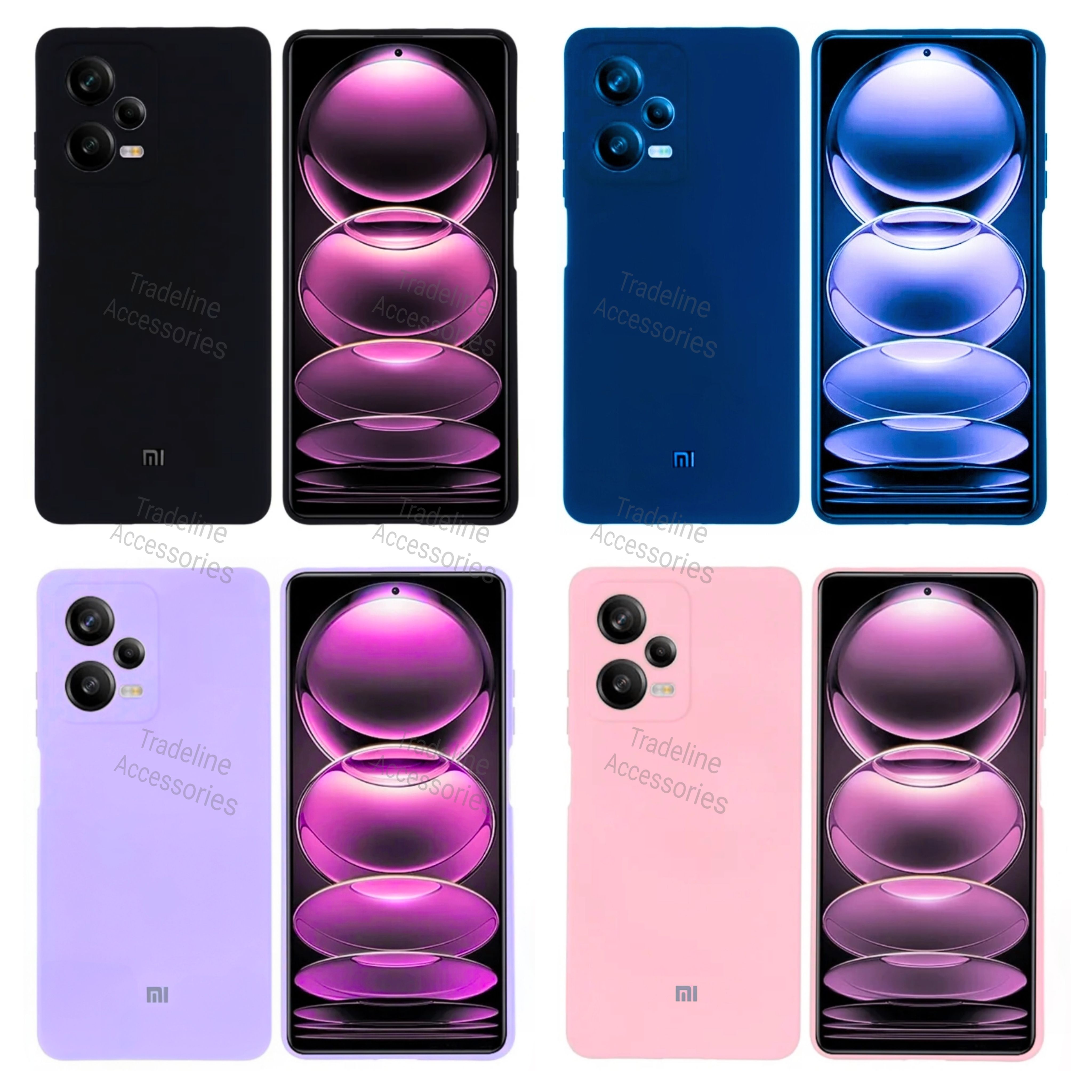 Xiaomi Redmi Note 12 Pro 5G Original Liquid Silicone Phone Case/Cover available in Black,Blue, Light Purple (Lilac) & Pink