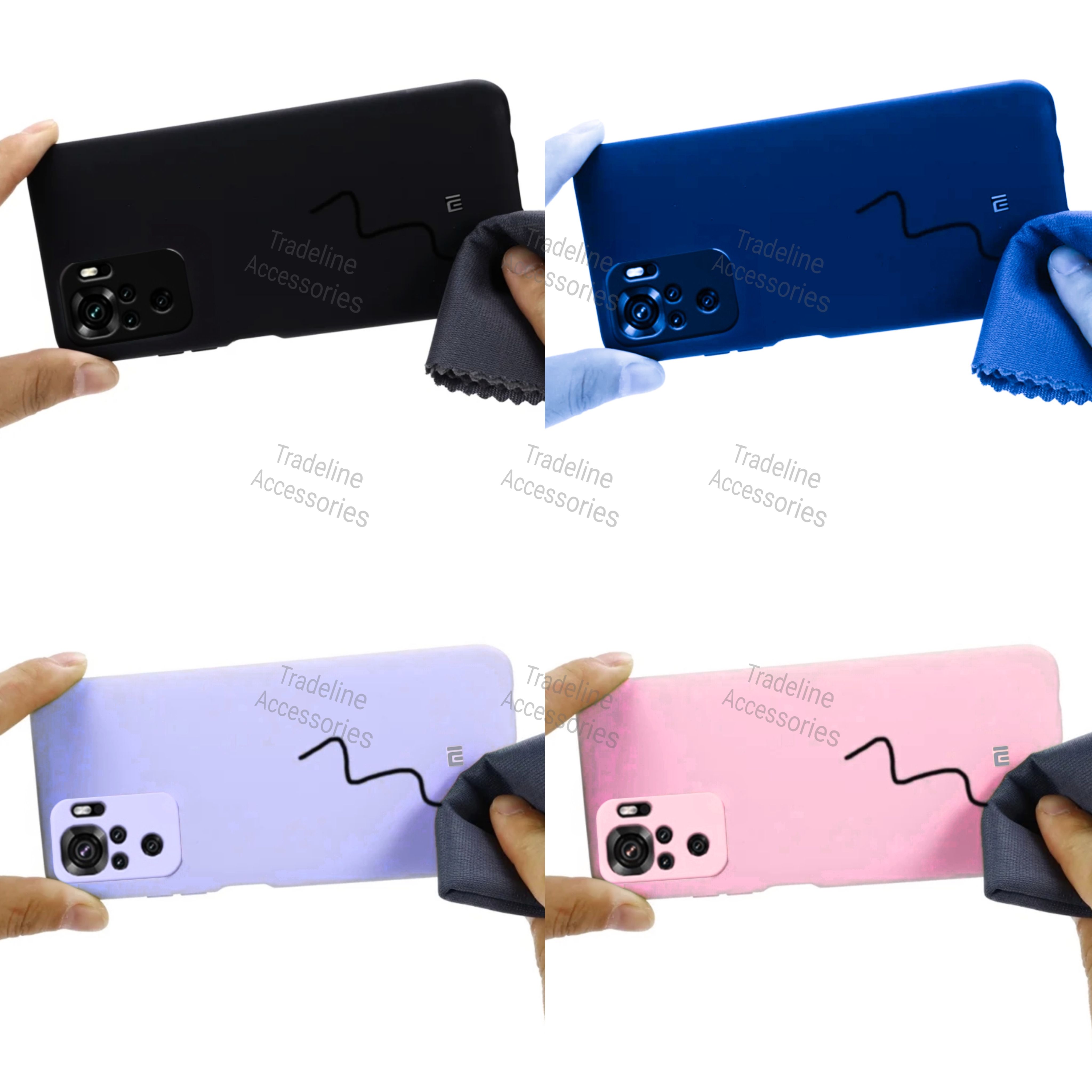 Xiaomi Redmi Note 10 4G/Note 10s / Poco M5s 4G Original Liquid Silicone Phone Case/Cover available in Black, Blue, Light Purple (lilac)& Pink