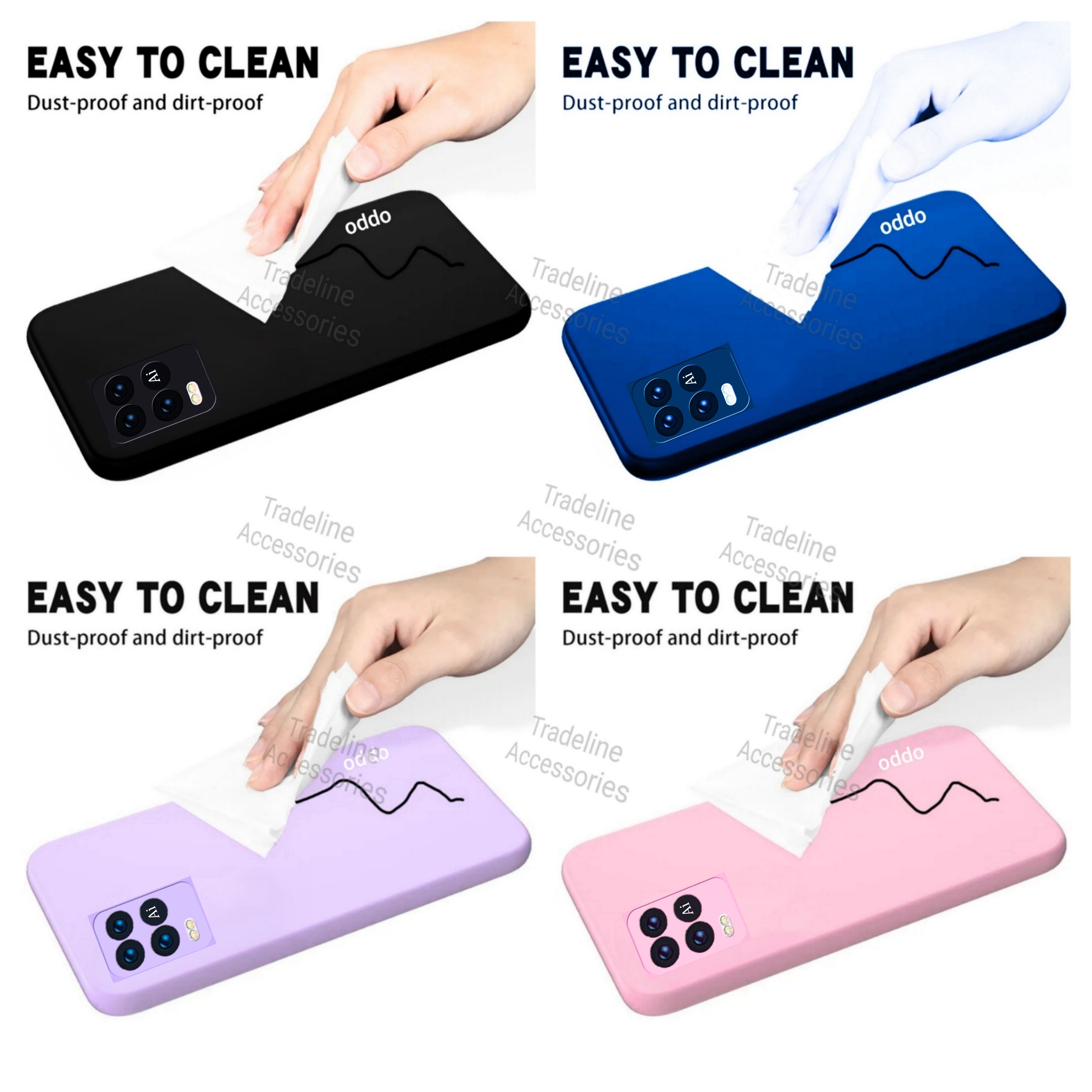 Oppo A54 4G Original Liquid Silicone Phone Case/Cover available in Black, Blue, Light Purple (Lilac) & Pink