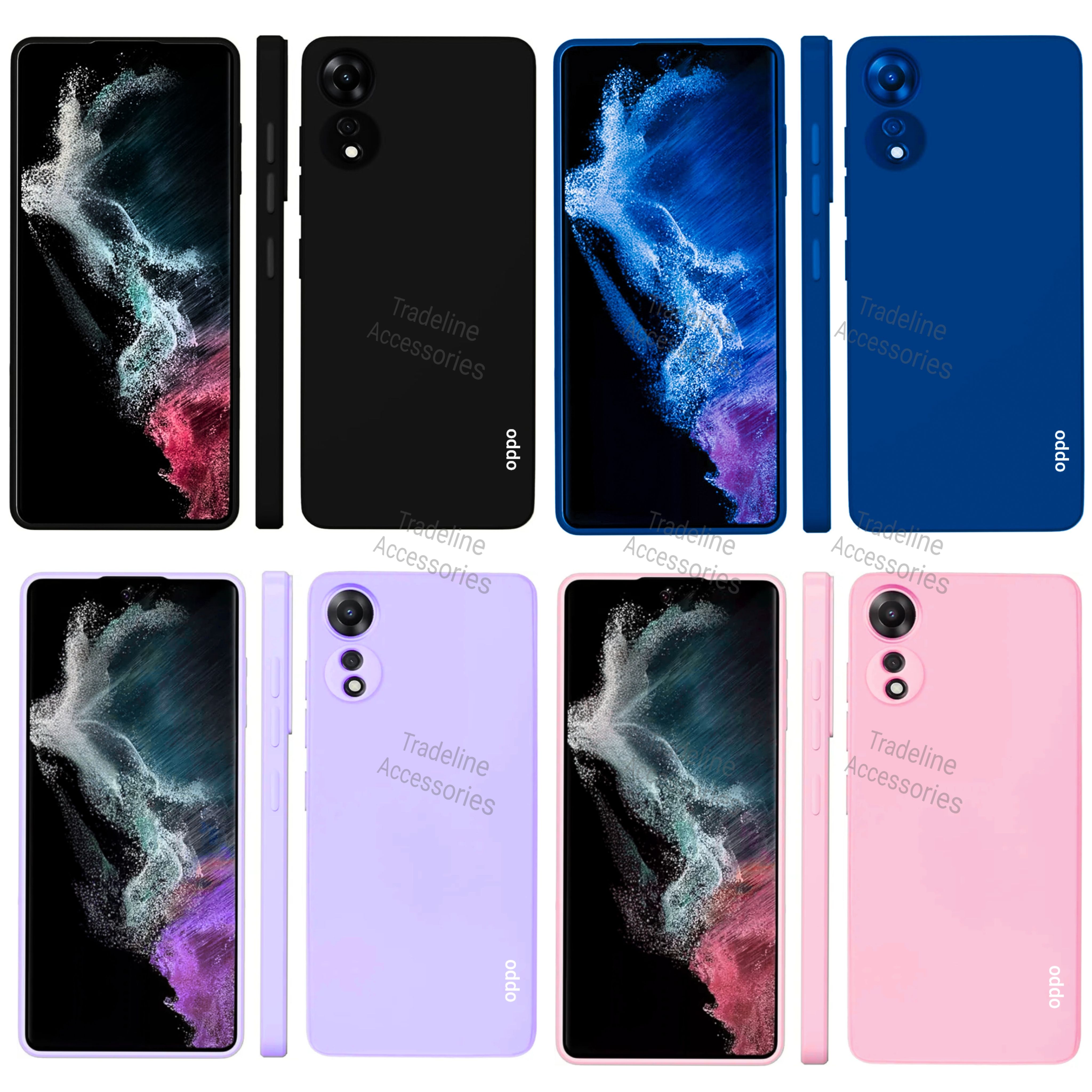 Oppo A17 4g/A17k 4G Original Liquid Silicone Phone Case/Cover available in Black, Blue, Light Purple (Lilac) &  pink