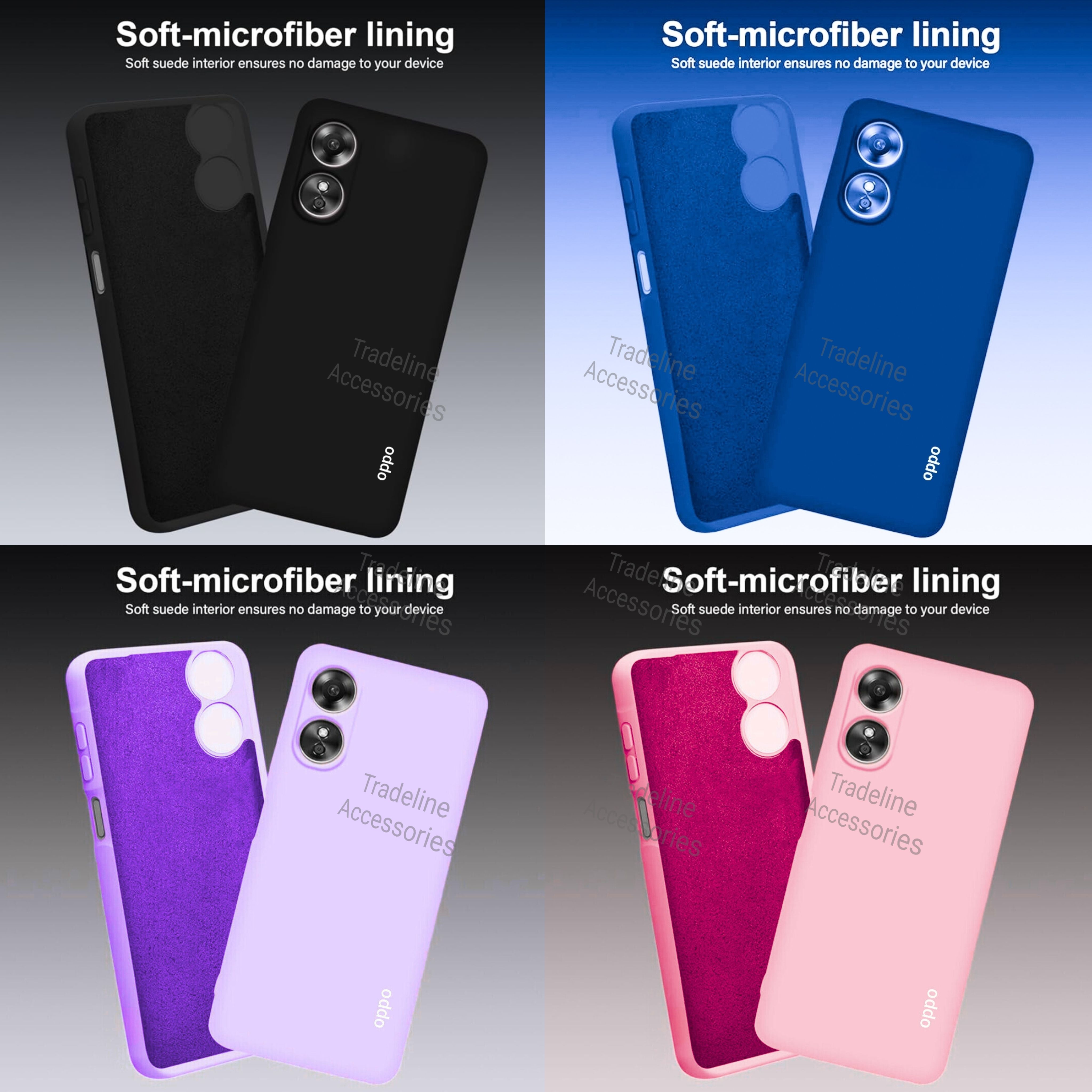 Oppo A17 4g/A17k 4G Original Liquid Silicone Phone Case/Cover available in Black, Blue, Light Purple (Lilac) &  pink