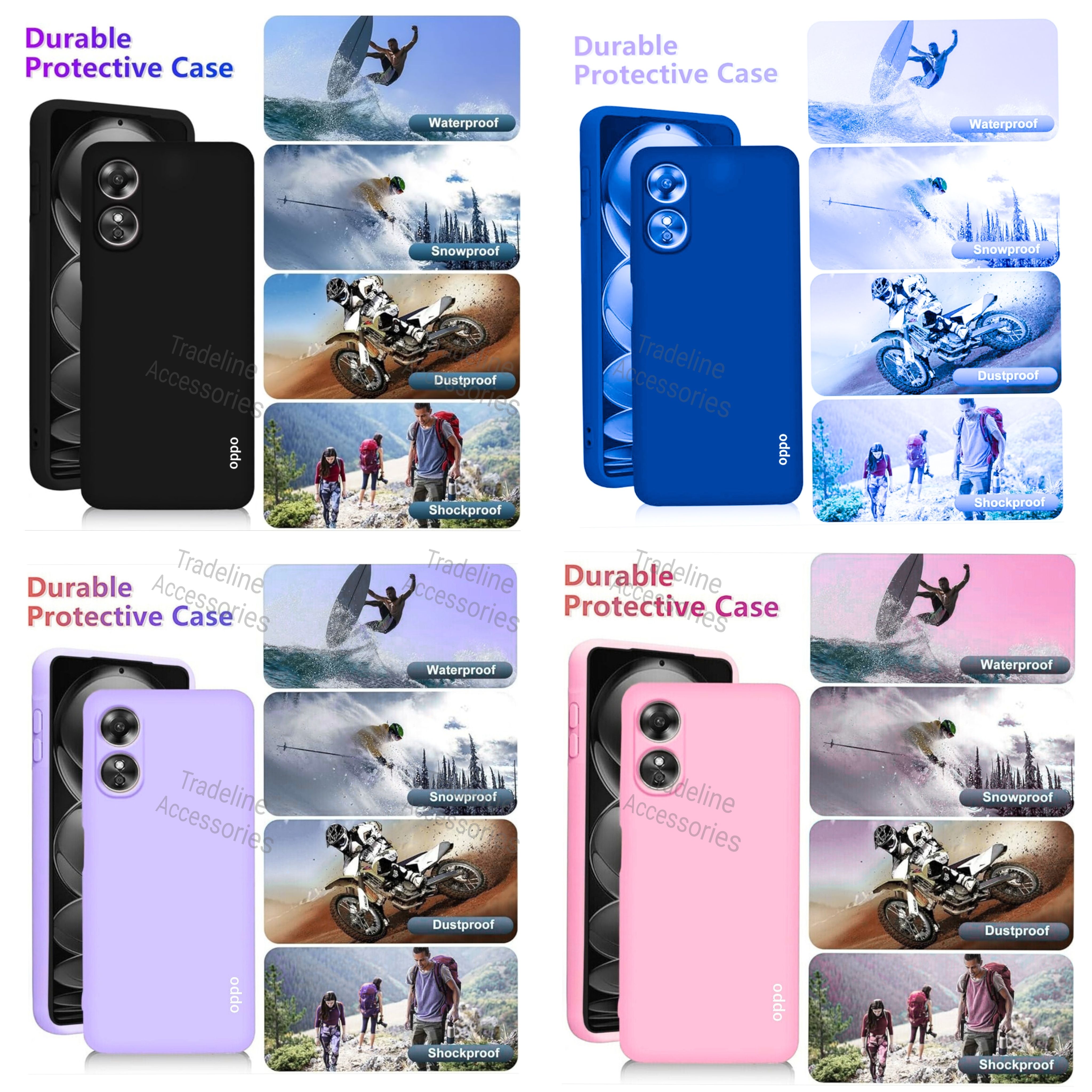Oppo A17 4g/A17k 4G Original Liquid Silicone Phone Case/Cover available in Black, Blue, Light Purple (Lilac) &  pink
