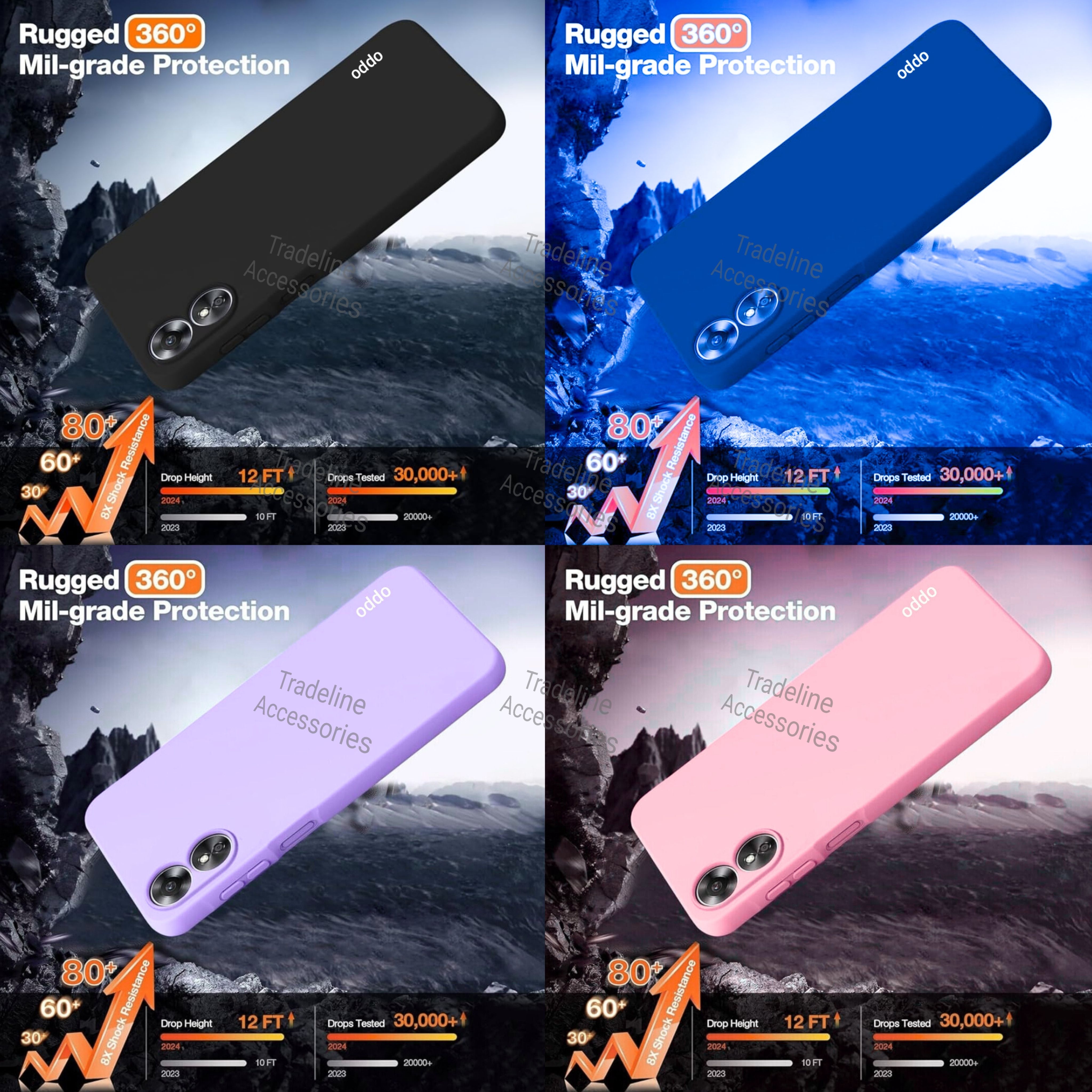 Oppo A17 4g/A17k 4G Original Liquid Silicone Phone Case/Cover available in Black, Blue, Light Purple (Lilac) &  pink