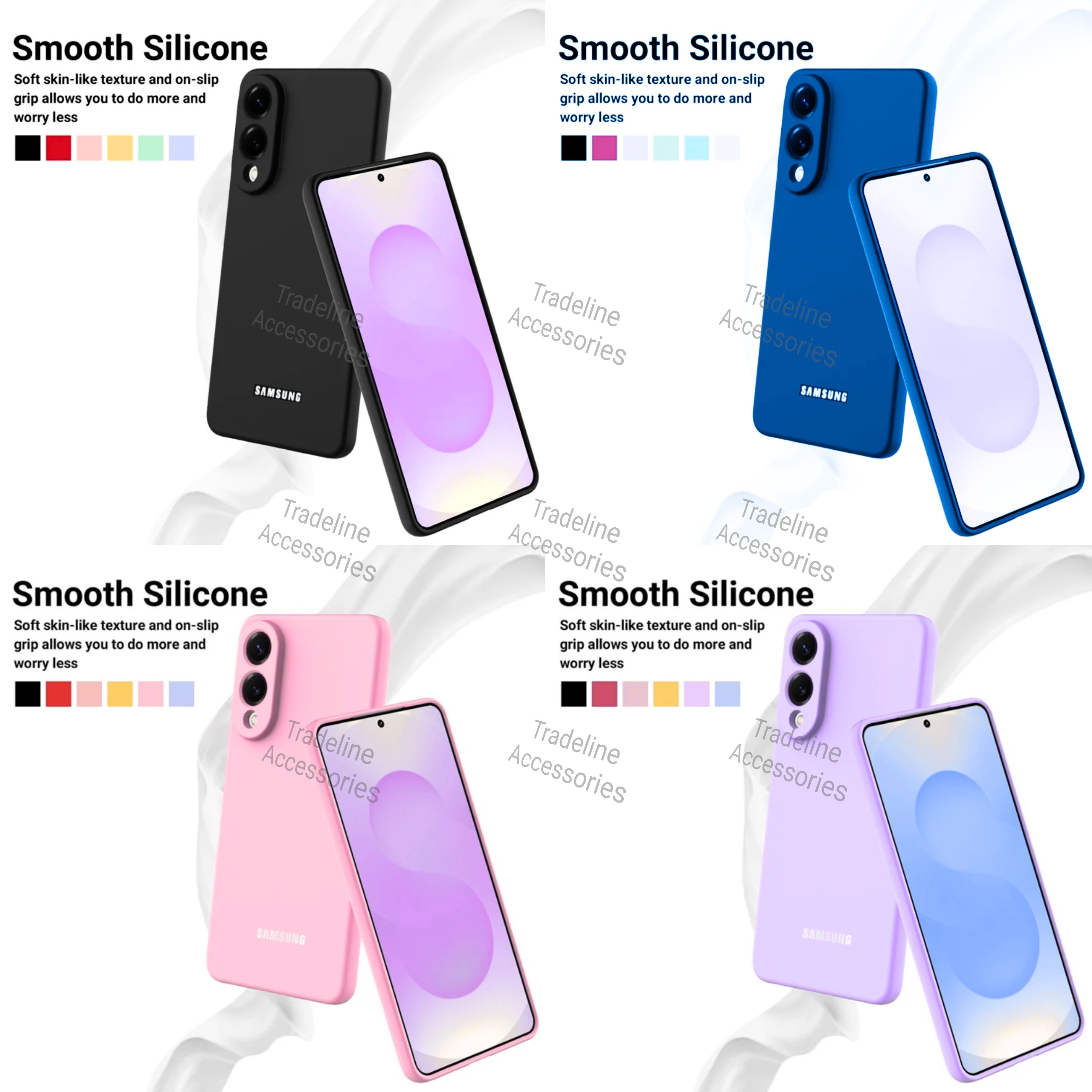 Samsung Galaxy S25 Edge Original Liquid Silicone Phone Case/Cover available in Black, Blue,Light Purple (Lilac) & Pink