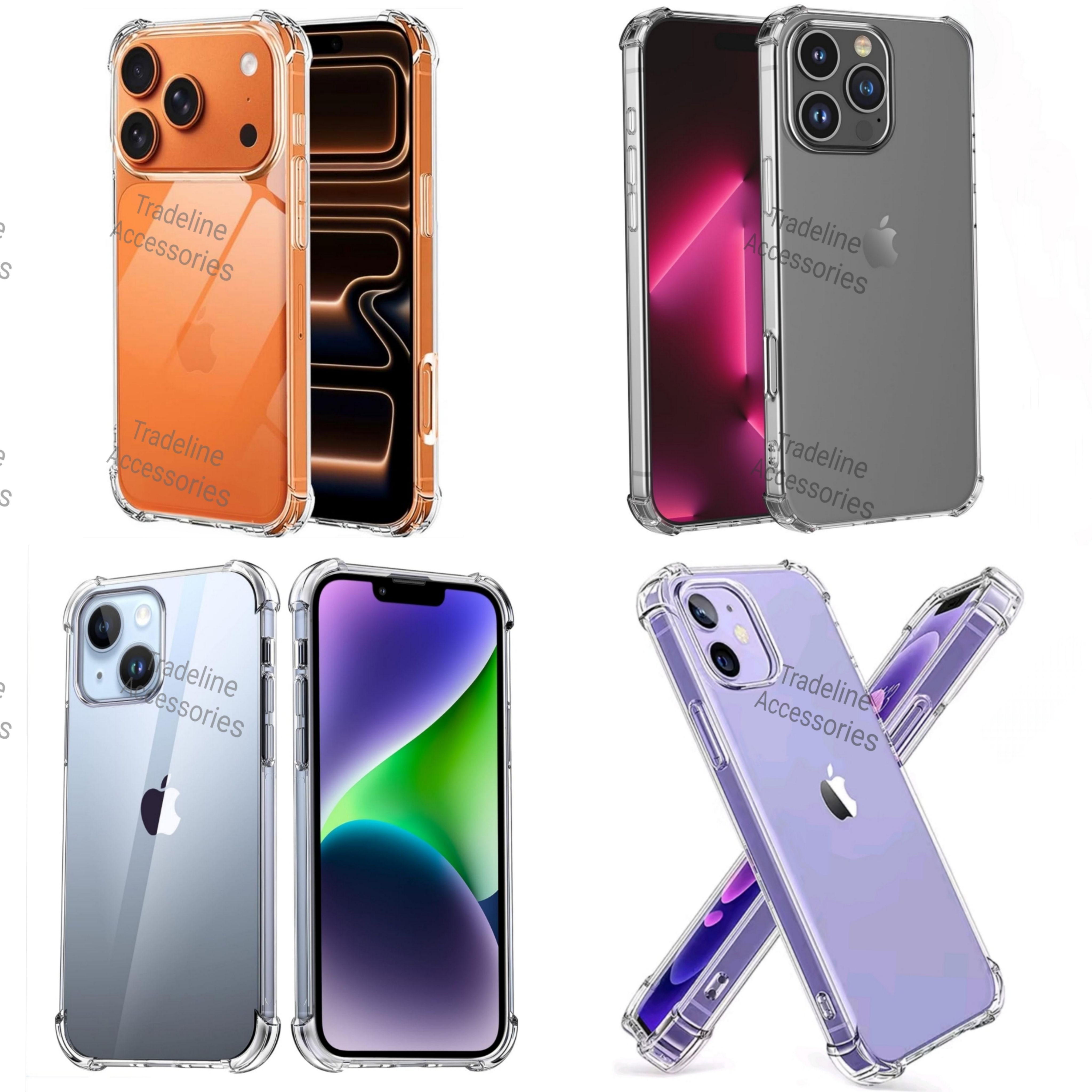 Iphone 11,11Pro,11ProMax,12/12Pro,12ProMax,12/13 mini,13Pro,13ProMax,13/14plus,13/14,14Pro,14ProMax,15,15Pro,15ProMax,15Plus,16,16E ,16Pro,16ProMax,17,17Pro,17Promax,17Air Soft Clear/Transparent Cover