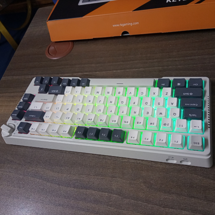 Royal Kludge RK H81 Mechanical Keyboard | 75% RGB Wireless Bluetooth 5.1/2.4G/USB-C | Hot-Swappable Gasket Mount | Knob Control Gaming Keyboard