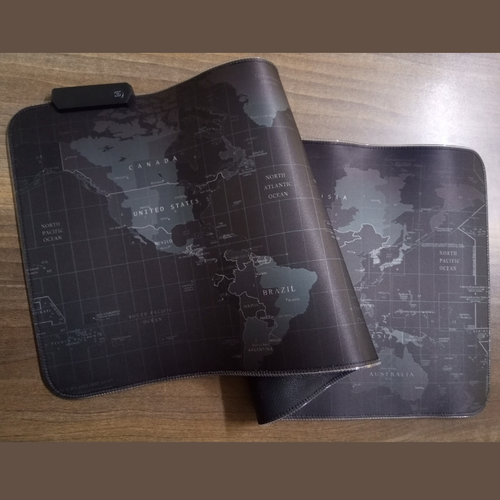 Extra Large RGB Mouse Pad | World Map Design | 800×300mm XXL Gaming Desk Mat | Non-Slip Waterproof Surface | 11-Color LED Lighting