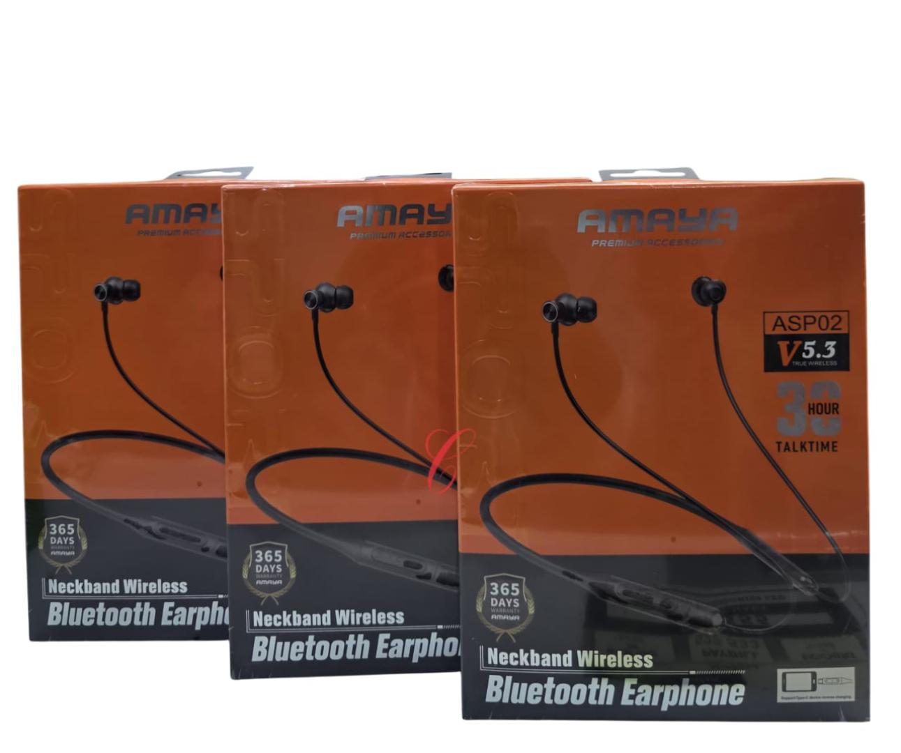 Amaya ASP02 Neckband Wireless Bluetooth Earphones 30H Talk-Time