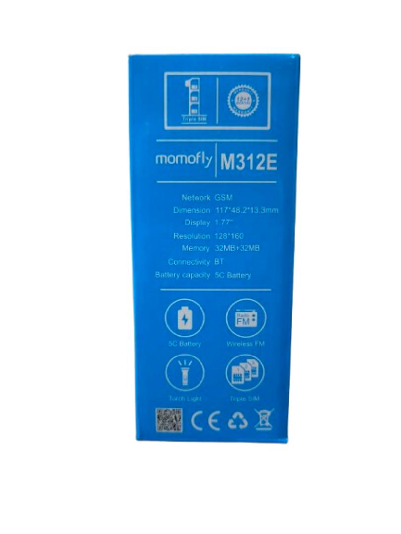 Momofly M312E 1.77" Triple Sim Wireless FM Bluetooth Torch Light 32MB+32MB Memory 5C Battery + Free Earphones + 2GB Memory Card