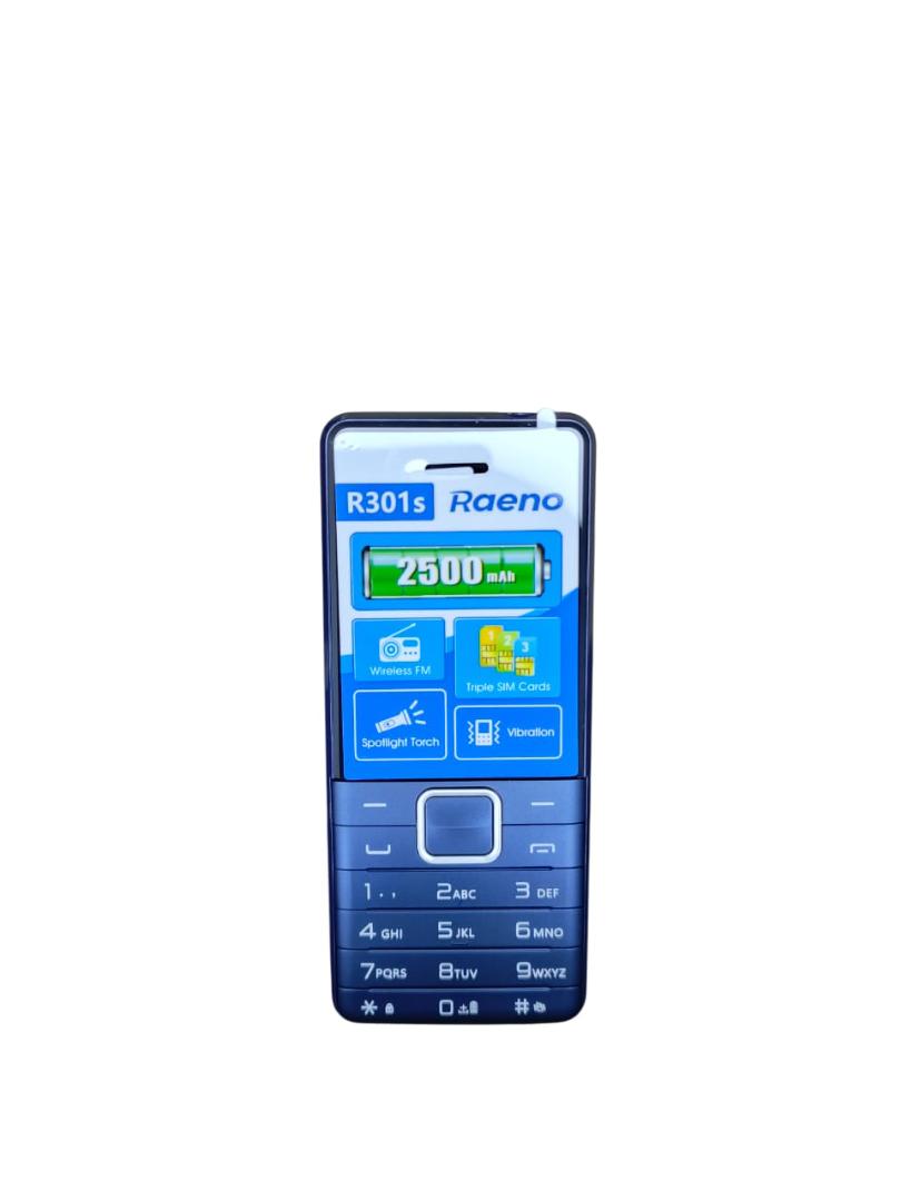 Raeno R301s 1.77" Triple Sim Wireless FM Spotlight Torch Rear Camera 2500mAh Battery + Free Earphone + 2GB Memory Card