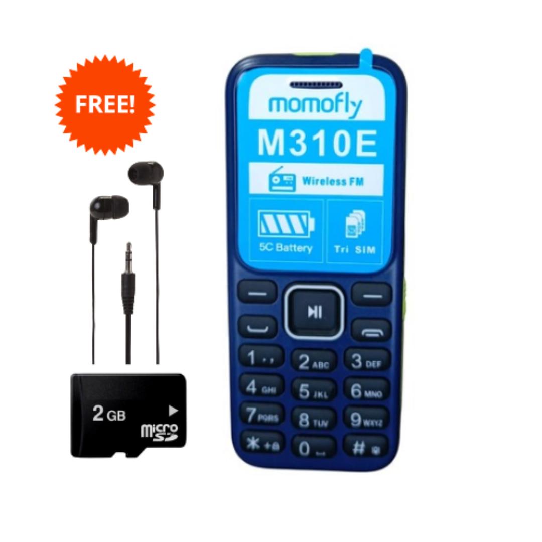 Momofly M310E 1.77" Triple Sim Wireless FM Bluetooth Torch Light 32MB+32MB Memory 5C Battery + Free Earphones + 2GB Memory Card