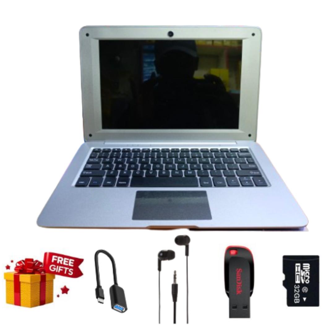 SQ HeroBook 10.1" Display 64GB+3GB RAM Quad Core 1.8GHz Processor 2 x USB Ports 2MP Android 11 4000mAh -Silver + Free Gifts (1 Year WRTY)