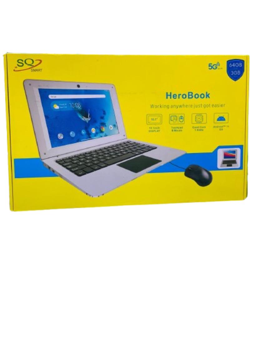 SQ HeroBook 10.1" Display 128GB+4GB RAM Quad Core 1.8GHz Processor 2 x USB Ports 2MP Android 11 4000mAh -Silver + Free Gifts (1 Year WRTY)