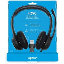 Logitech H390 USB Headset – Wired Stereo Headphones with Noise-Canceling Mic, USB-A Plug-and-Play for PC/Mac/Laptop