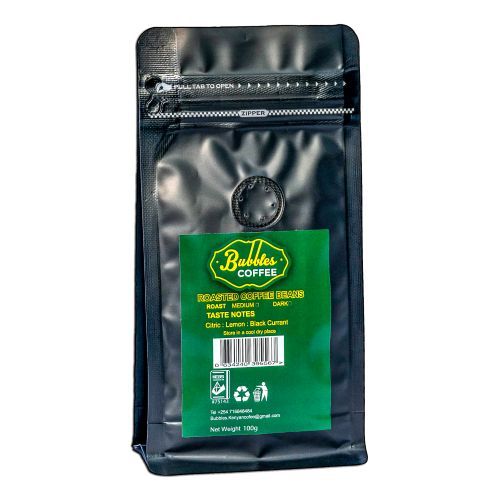 BUBBLES ROASTED COFFEE BEANS 100G