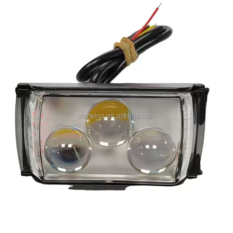 Car Motorcycle LED Light Bar Fog Lights 3-Bulb Design Waterproof Best Bike Night Riding Yellow White Red Blue Strobe Light  Flasher 7 Modes Hi Low (Pack of 2)