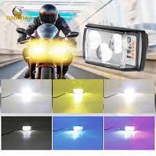 Car Motorcycle LED Light Bar Fog Lights 3-Bulb Design Waterproof Best Bike Night Riding Yellow White Red Blue Strobe Light  Flasher 7 Modes Hi Low (Pack of 2)