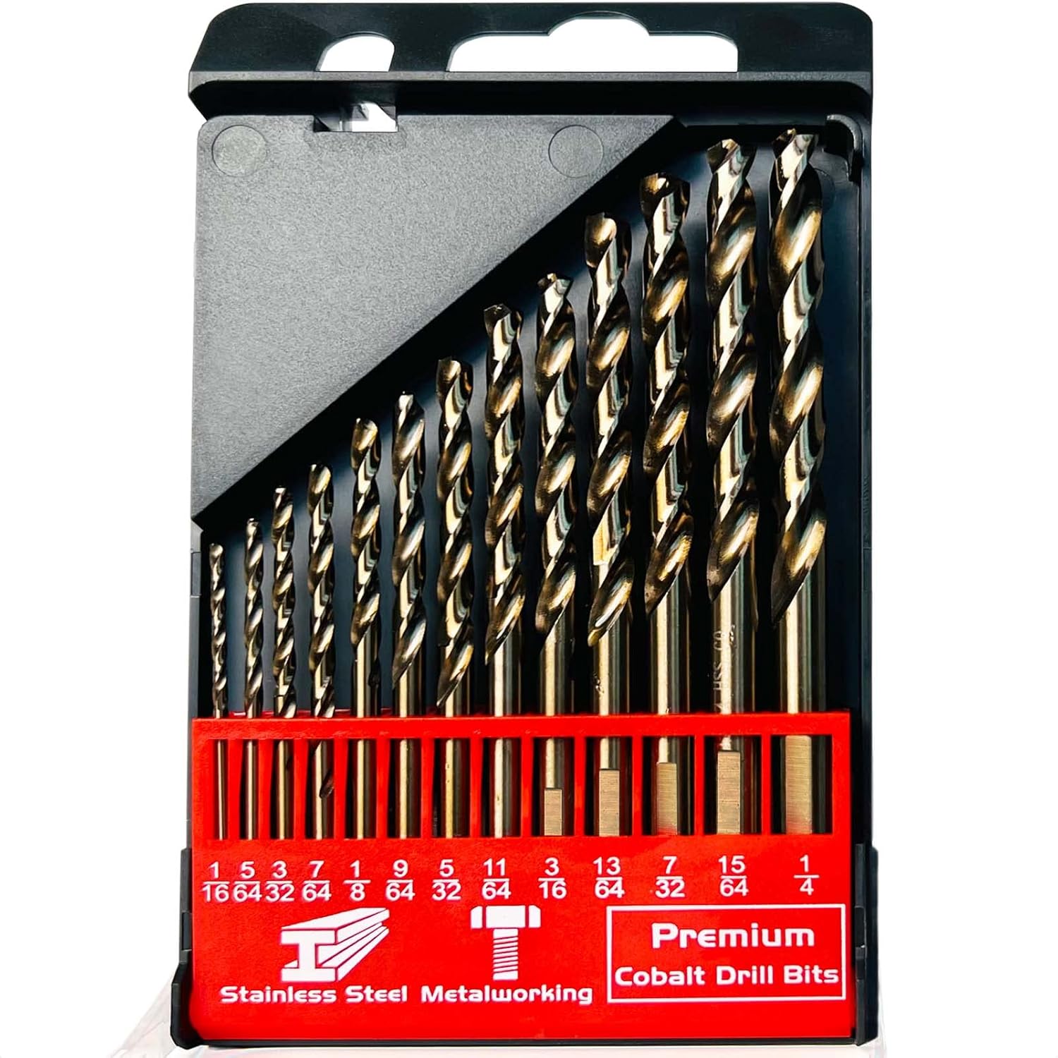 13pcs Steel Drill Bits Set for Drilling Metals 2-8mm