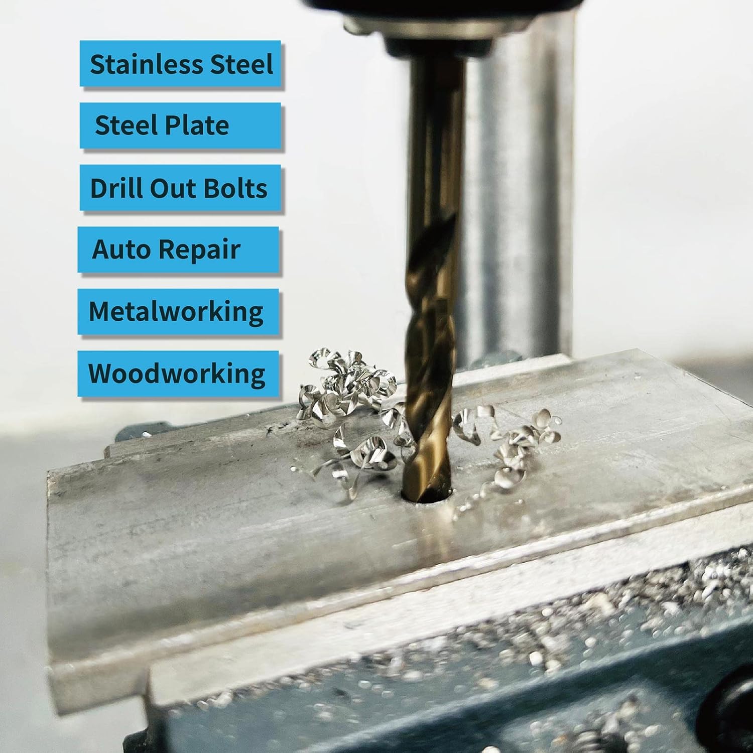 13pcs Steel Drill Bits Set for Drilling Metals 2-8mm