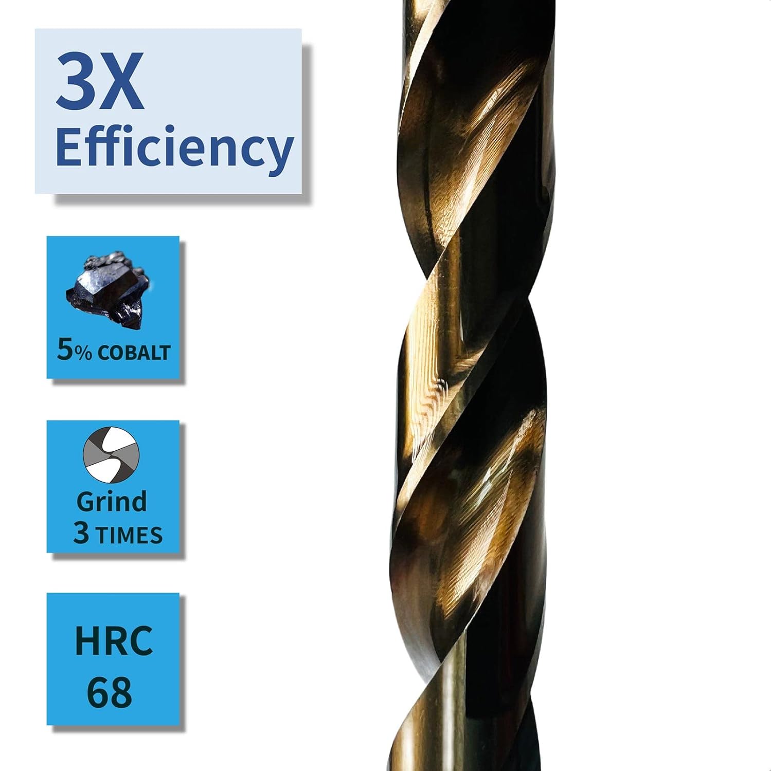 13pcs Steel Drill Bits Set for Drilling Metals 2-8mm