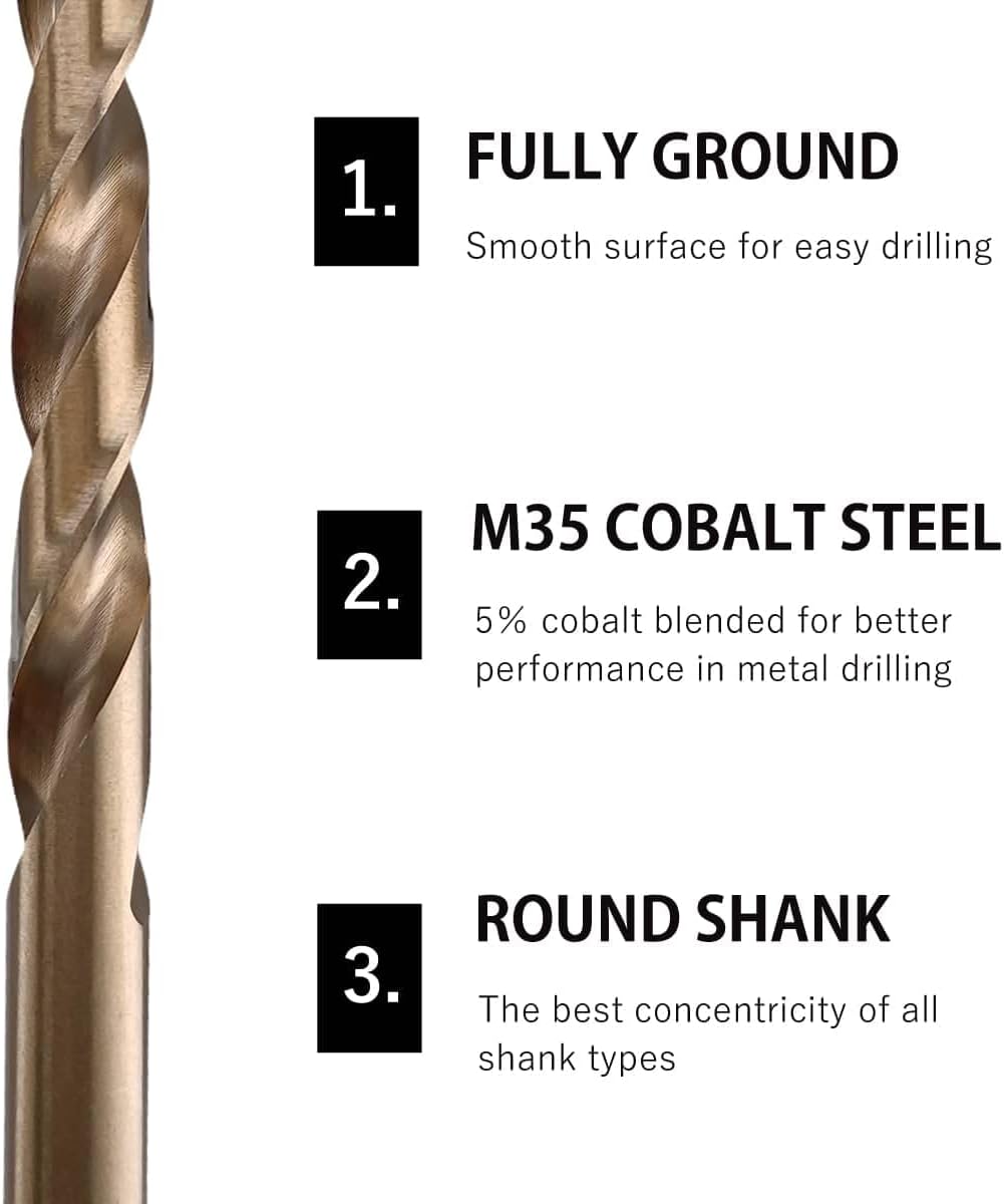 13pcs Steel Drill Bits Set for Drilling Metals 2-8mm