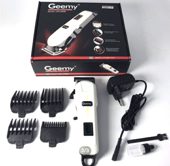Geemy Professional Cordless Rechargeable Hair Trimmer Clipper Shaving Machine Kinyozi With Battery LCD Display