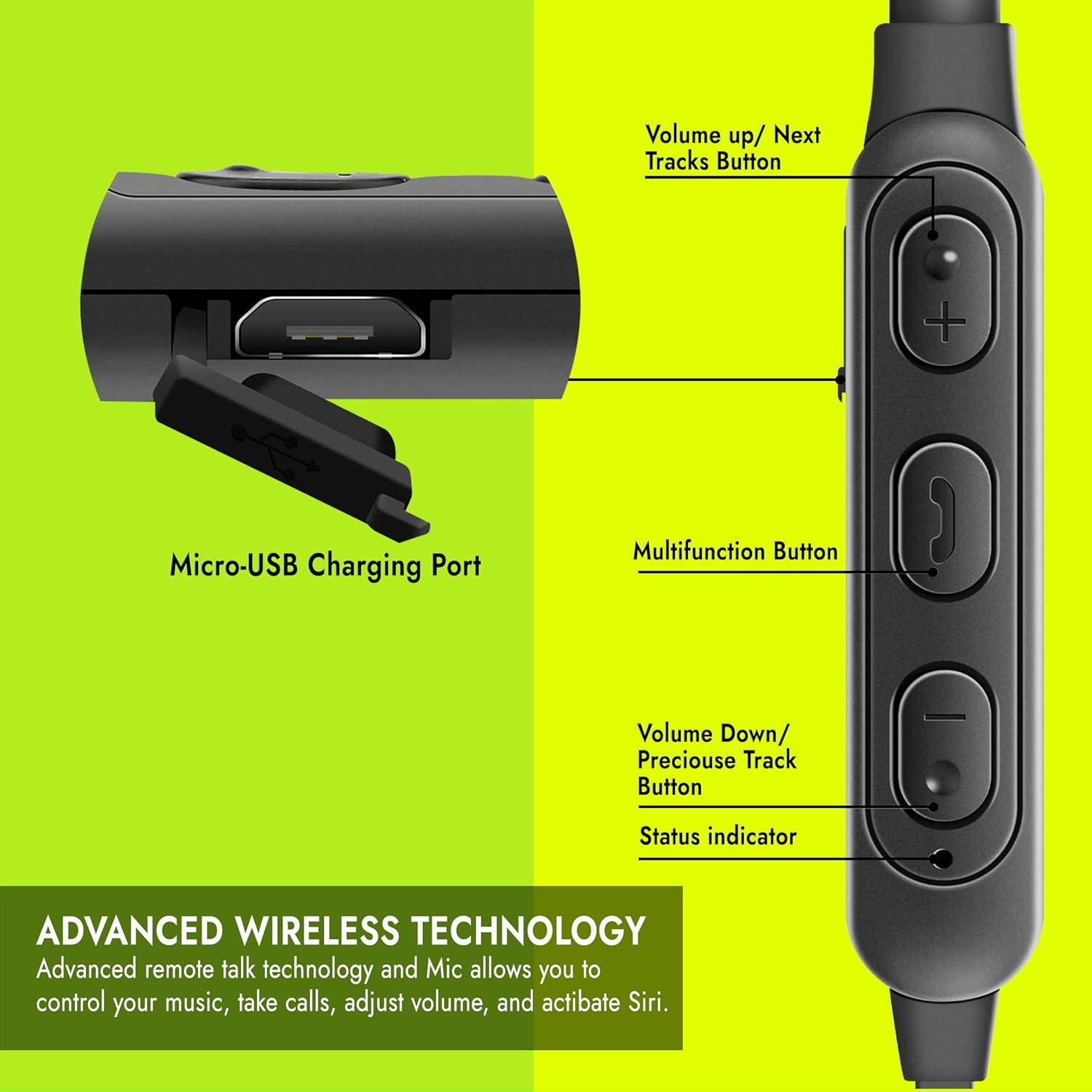 Wireless Neck Band Headset Bluetooth Blue Tooth Earphones 48Hrs Playback