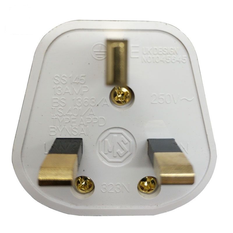UK 3 Pins AC Electrical Rewireable Top Plug Fused Socket Outlet Adaptor 13A