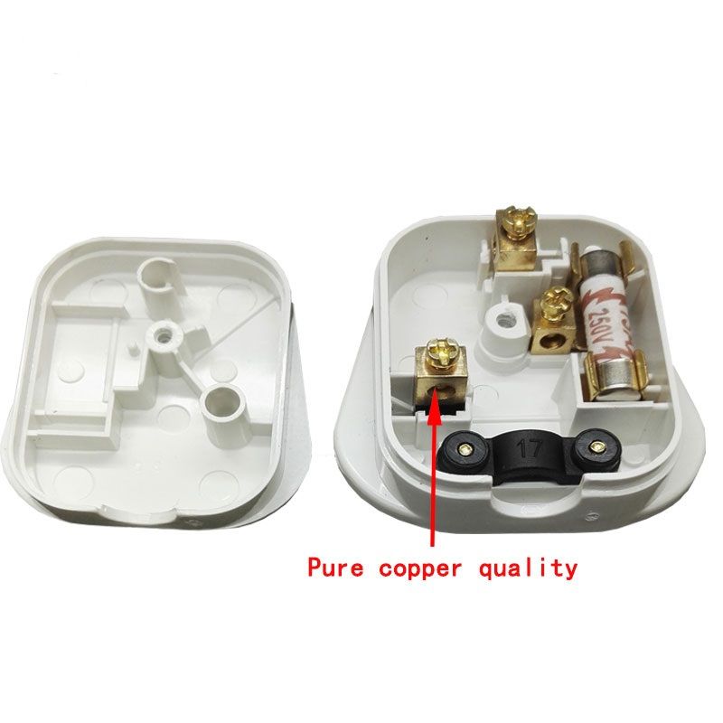 UK 3 Pins AC Electrical Rewireable Top Plug Fused Socket Outlet Adaptor 13A