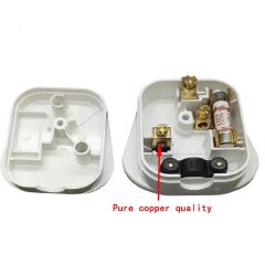 UK 3 Pins AC Electrical Rewireable Top Plug Fused Socket Outlet Adaptor 13A