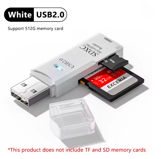 2 in 1 USB 2.0 Card Reader Micro TF SD Memory Card Reader USB Adapter High Speed Cardreader For PC Laptop