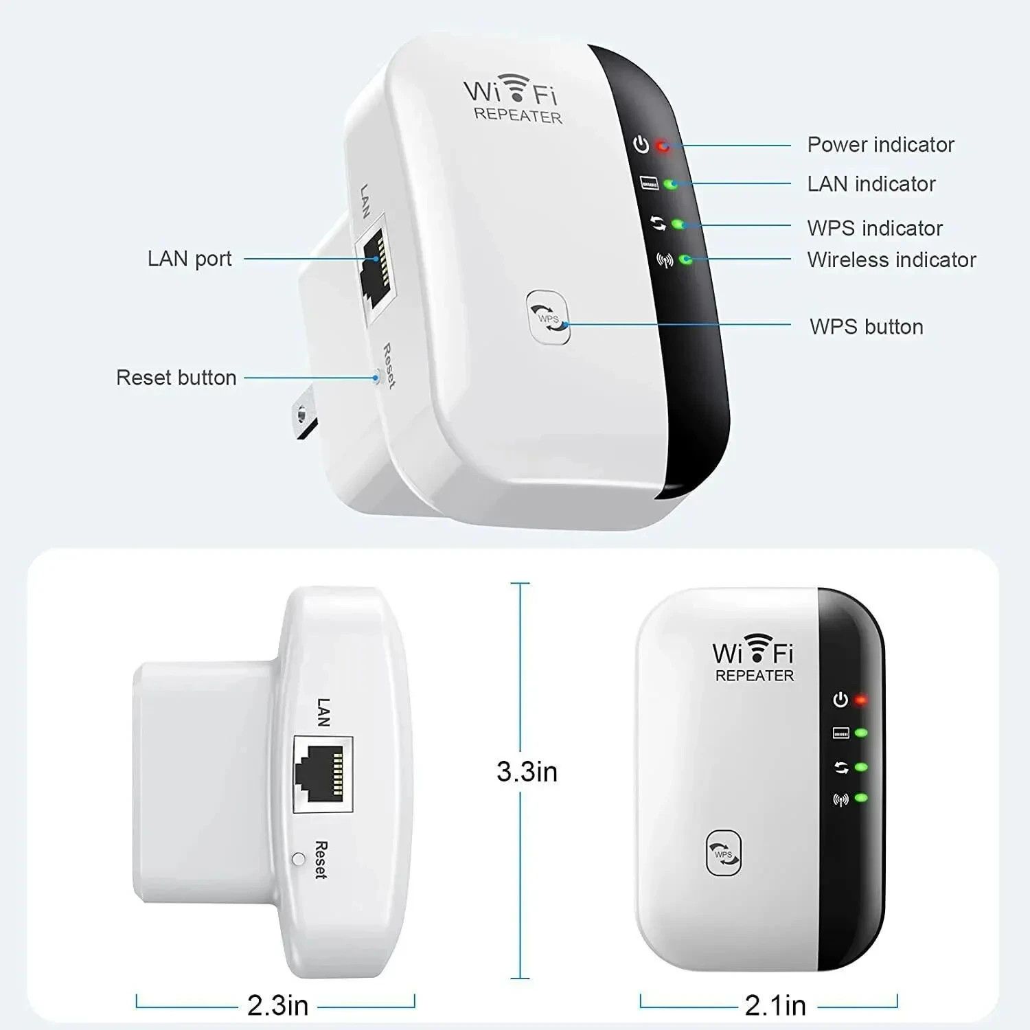 Wireless Signal Booster Wifi Extender Network Repeater AP Broadband Internet Router 300Mbps
