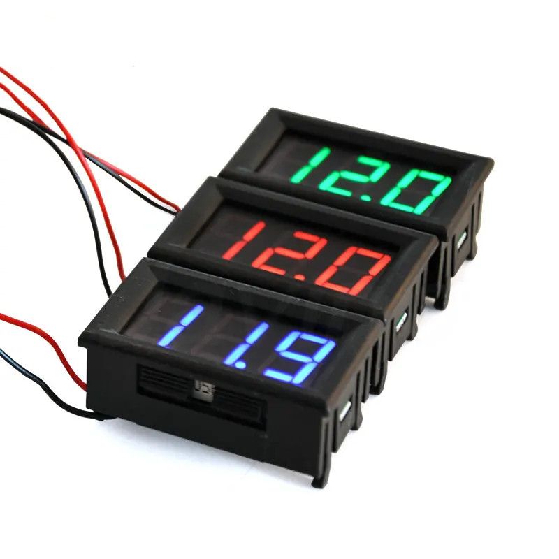 DC voltage meter DC5V-120V reverse protection 0.56 inch LED digital display for Motorcycle Car Green